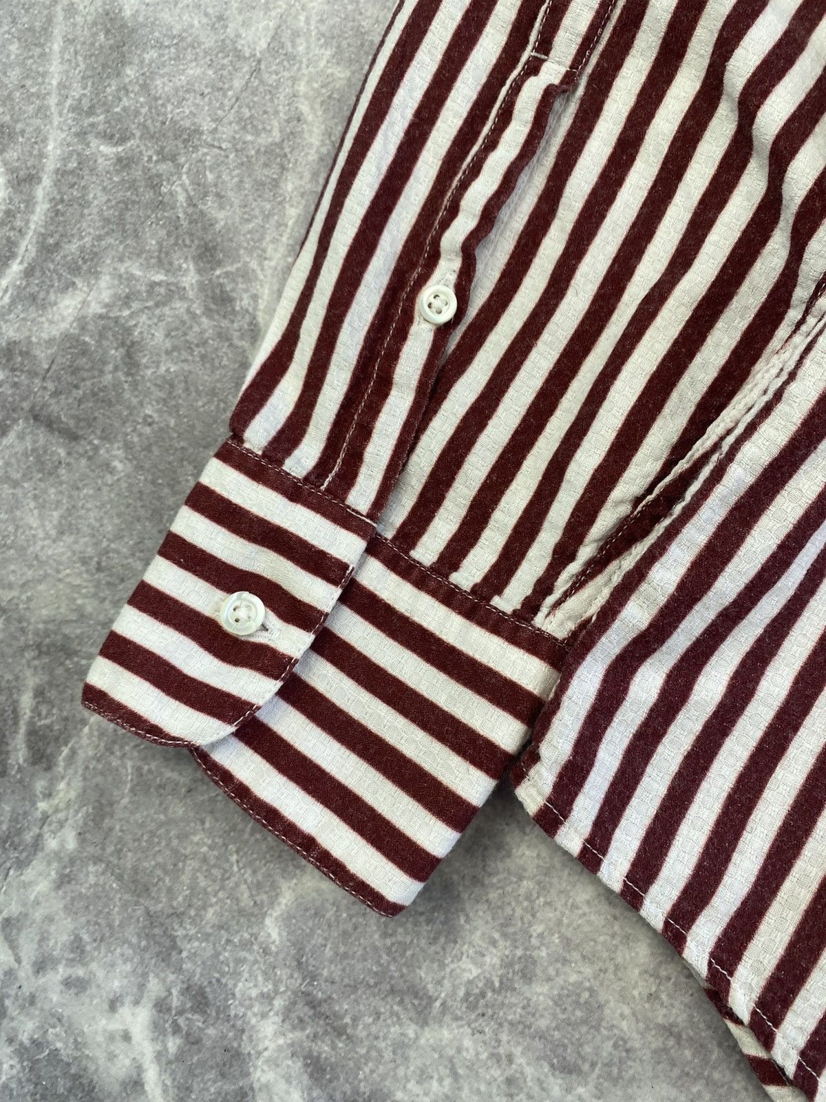 Massimo Alba Massimo Alba Band Collar Stripe Button Shirt Size: S Size US S / EU 44-46 / 1 - 10 Thumbnail