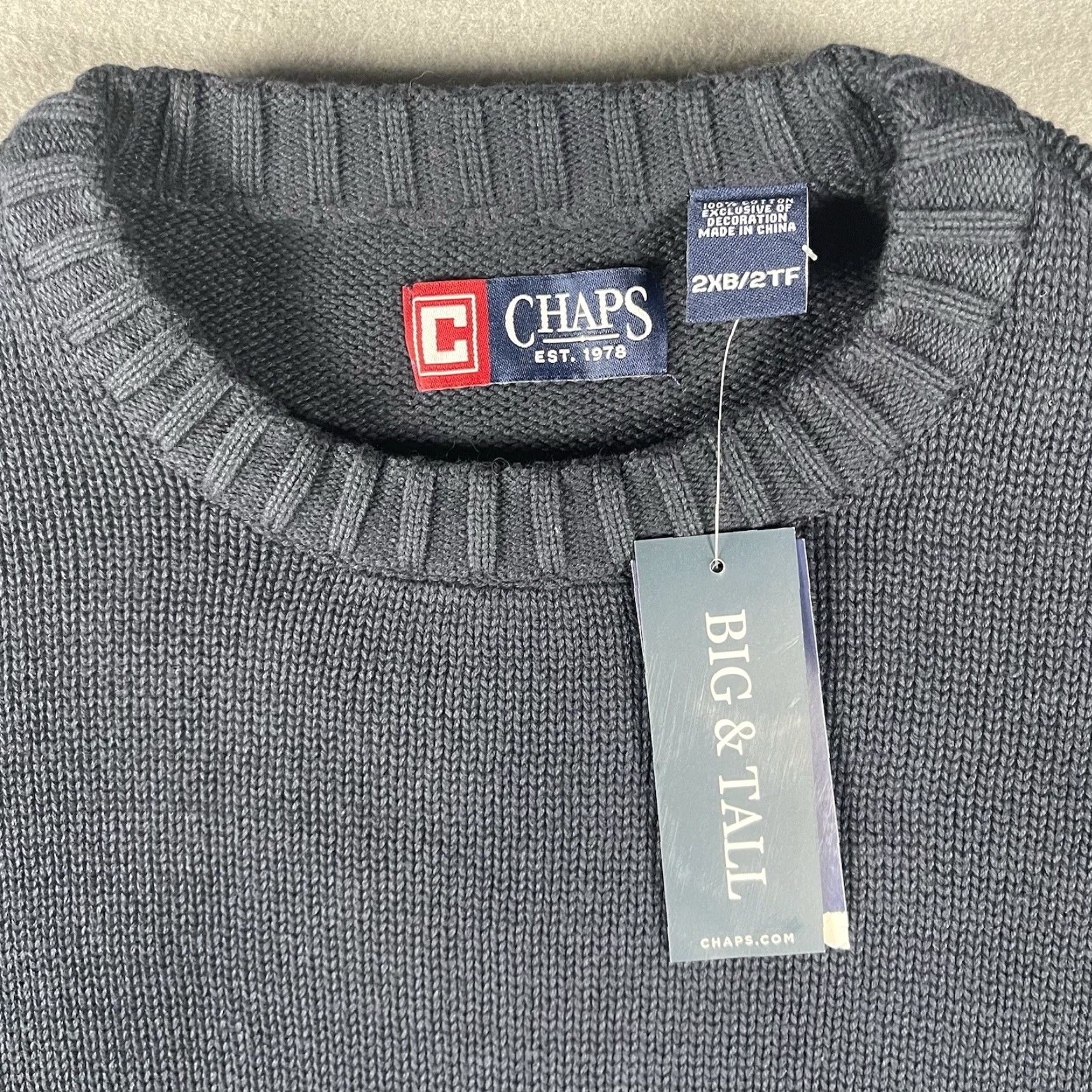 Chaps Chaps Sweater Knit Round Neck Embroidered Logo Black 2XB Big & Tall Adults Men Size NWT Knit Pullover Shirt Size US XXL / EU 58 / 5 - 4 Thumbnail