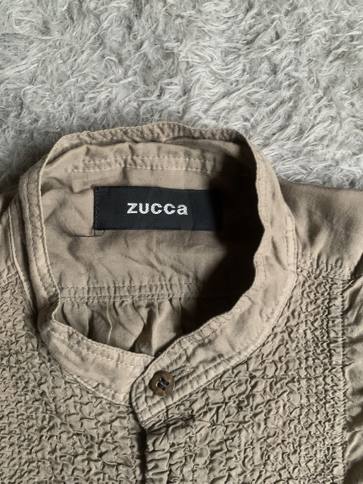 Japanese Brand Vintage Zucca By Issey Miyase Crinkle Button Up Dress Size ONE SIZE - 2 Thumbnail