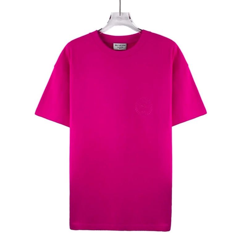 Balenciaga Balenciaga Pink Logo Letter Embroidered Wheat Pattern Cott Size US S / EU 44-46 / 1 - 1 Thumbnail