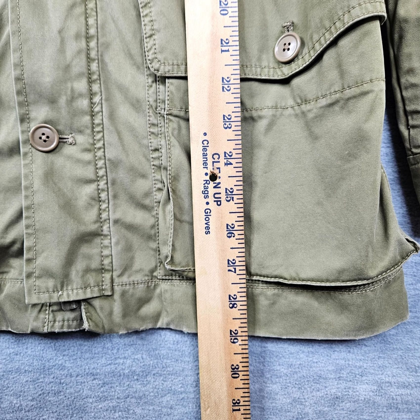 J.Crew J. Crew Women's Parka Jacket Solid Cotton Military Fatigue Button Zipper Logo Lightweight Regular S Green Canvas Jacket Size S / US 4 / IT 40 - 3 Thumbnail