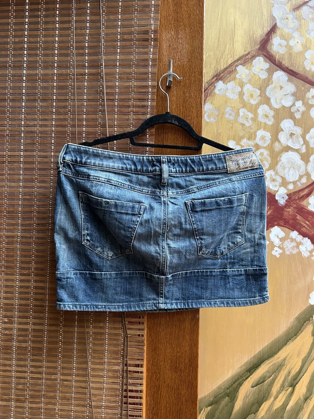 Diesel Vintage Y2K Diesel Denim Washed Distressed Faded Mini Skirt Size 30" / US 8 / IT 44 - 2 Thumbnail