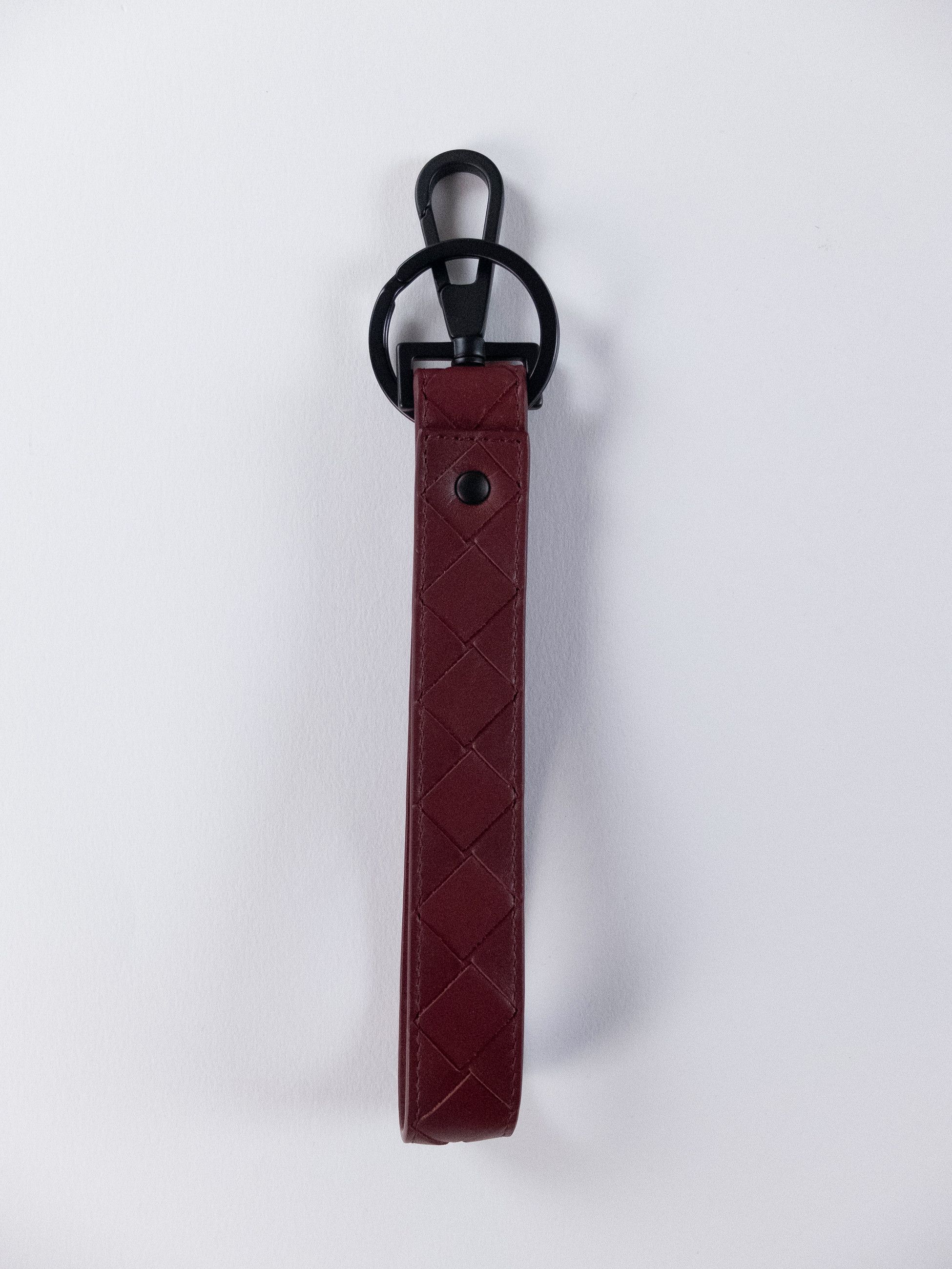 Bottega Veneta BOTTEGA VENETA burgundy intrecciato woven leather keyring q Size ONE SIZE - 1 Thumbnail