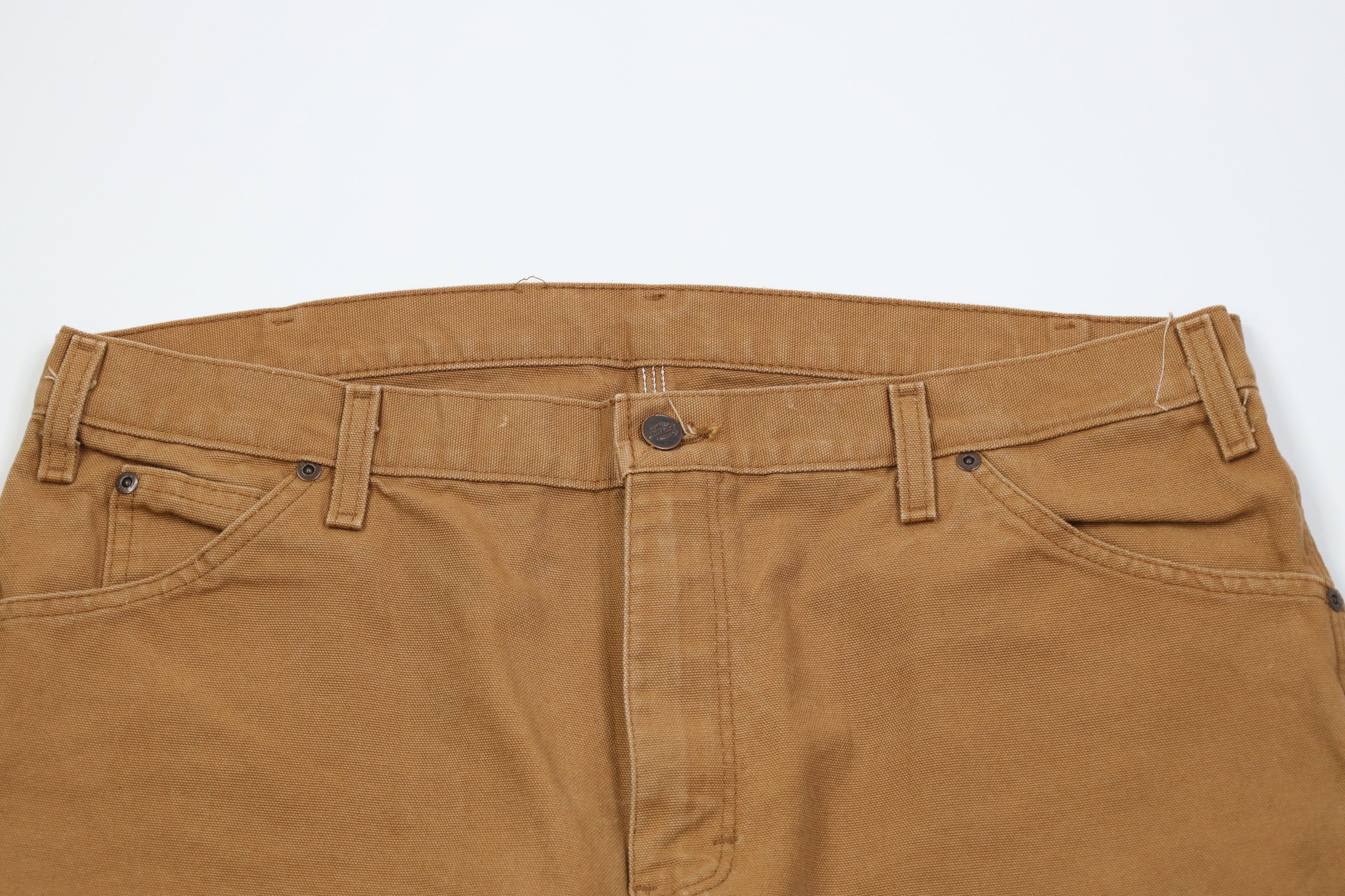 Dickies Vintage Y2K Dickies Wide Leg Canvas Dungaree Pants Brown Size US 38 / EU 54 - 2 Thumbnail