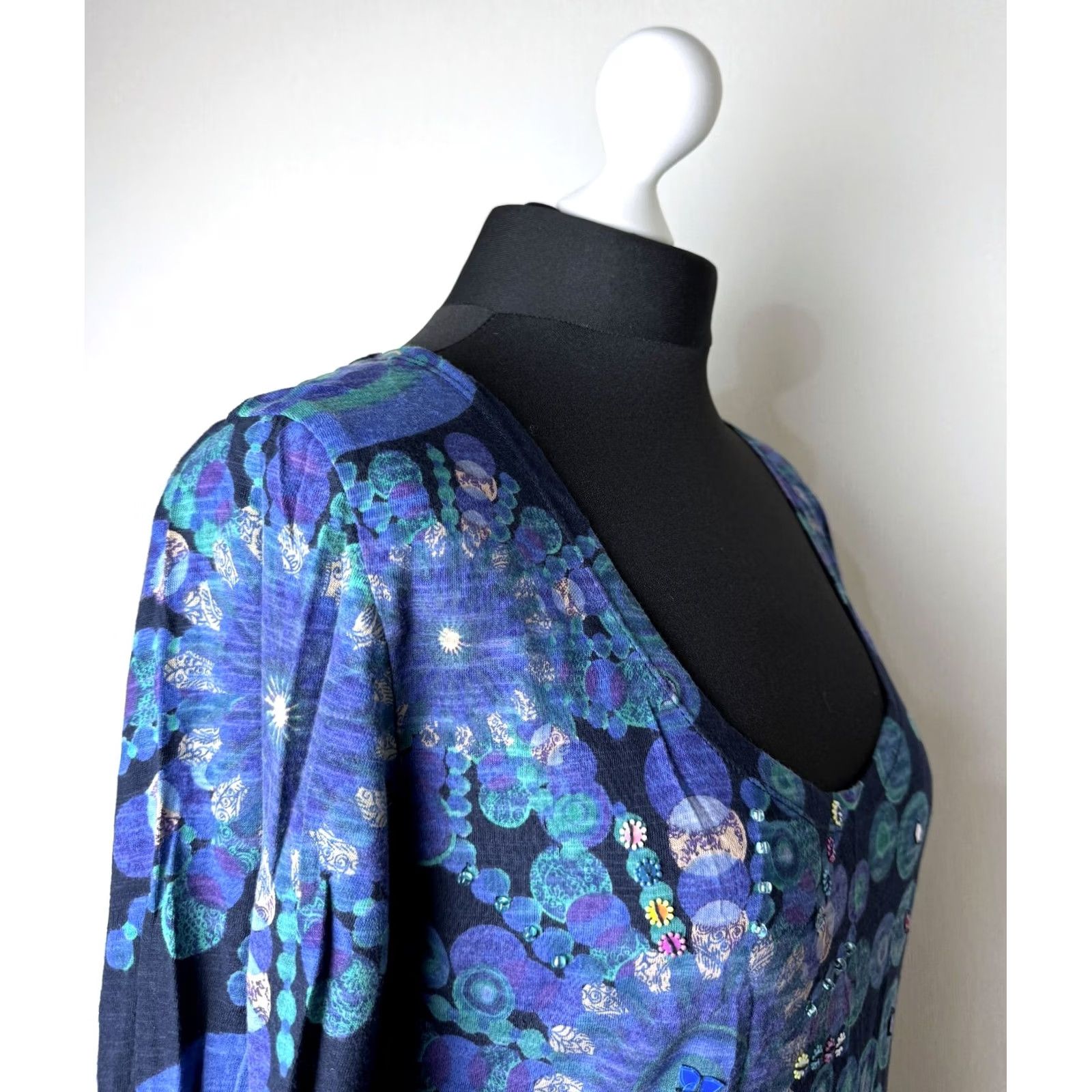 Desigual Desigual Saane 47V2118 womens dress XL A-Line Dress Blue Knee Length Desigual XL Womens Dress Blue A-Line Dress 96 cm Size XL / US 12-14 / IT 48-50 - 3 Thumbnail