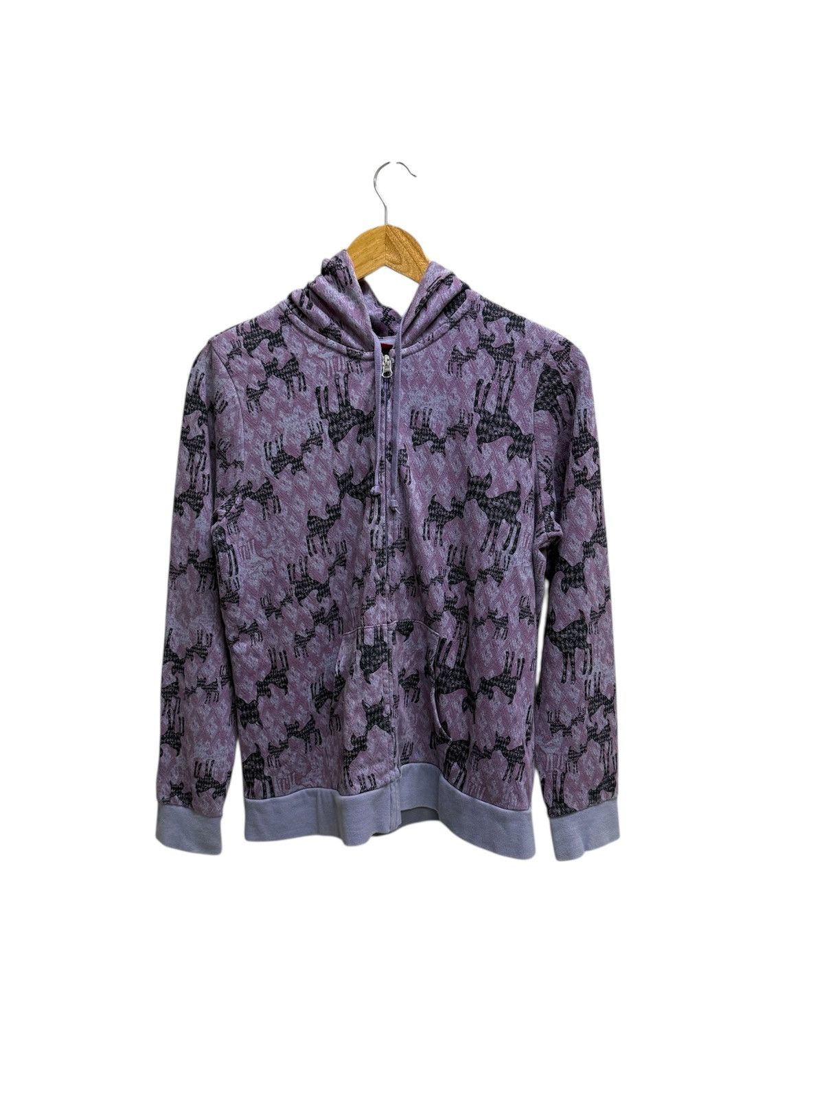 Uniqlo Ivanahelsinki Uniqlo Black Cat Patern Zipper Sweater Hoodie Size US S / EU 44-46 / 1 - 1 Thumbnail