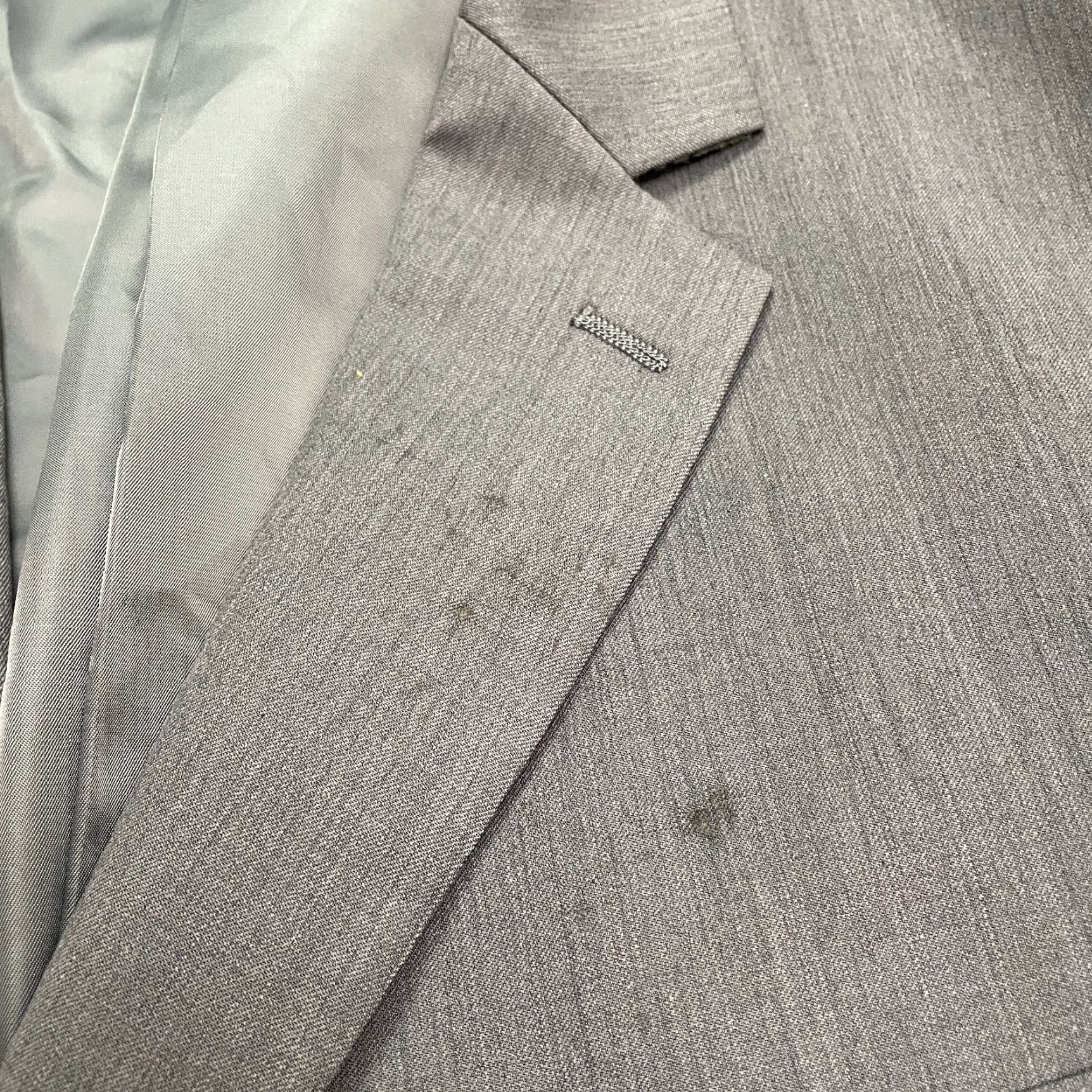 Michael Kors Michael Kors Blazer Jacket Mens Wool Blend Gray 50L Double-Vented Notch Lapel Three-Button Single-Breasted Padded Shoulders Size 50L - 6 Thumbnail