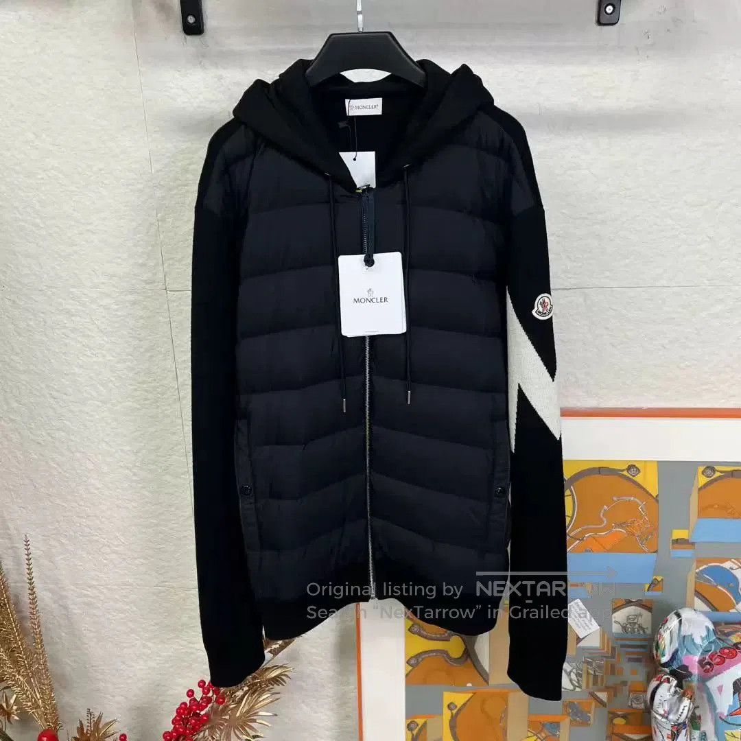 Moncler moncler black down knit hooded jacket. Size US XXL / EU 58 / 5 - 1 Thumbnail
