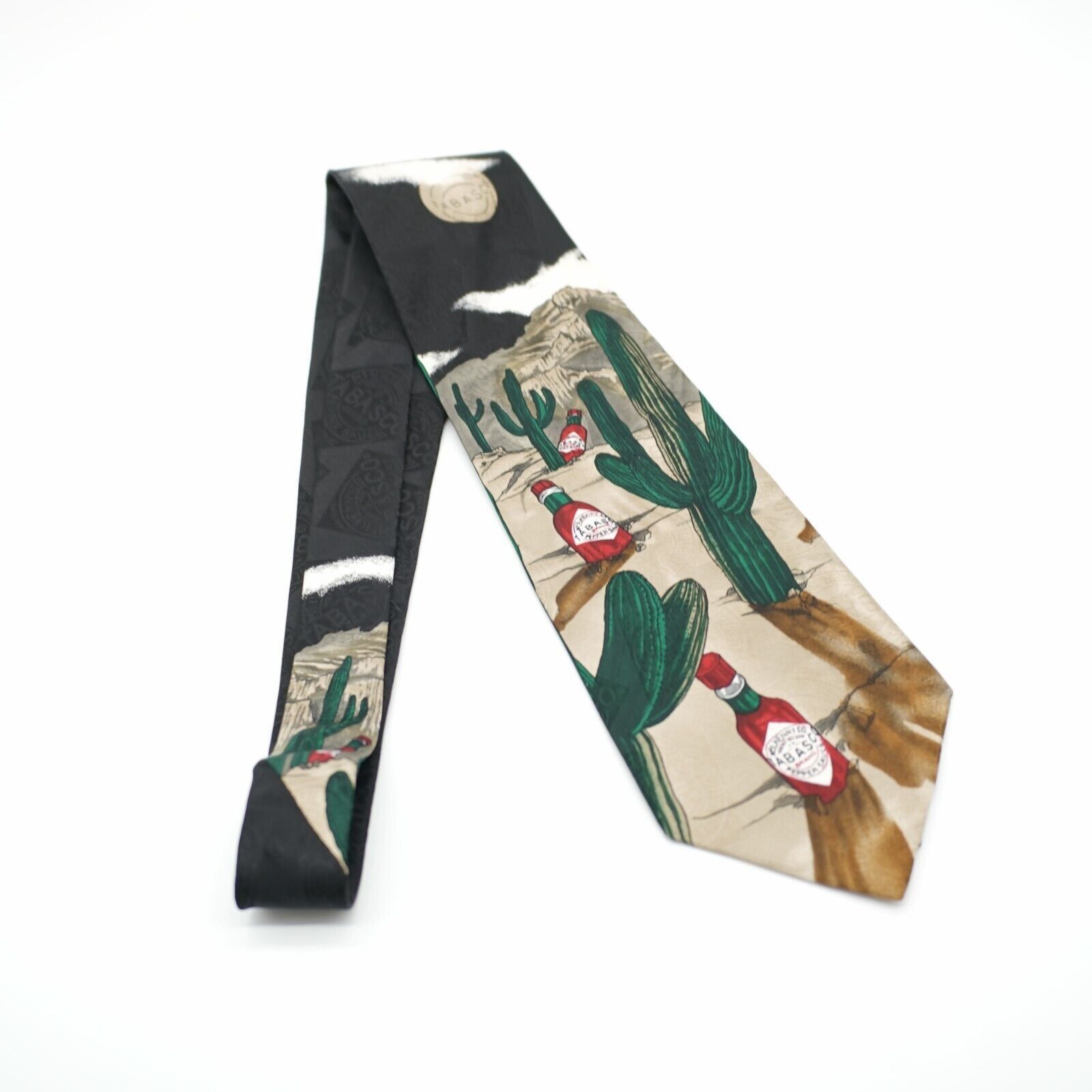 Tabasco Tabasco Tan Western Jacquard Print Wide Silk Tie Size ONE SIZE - 7 Thumbnail