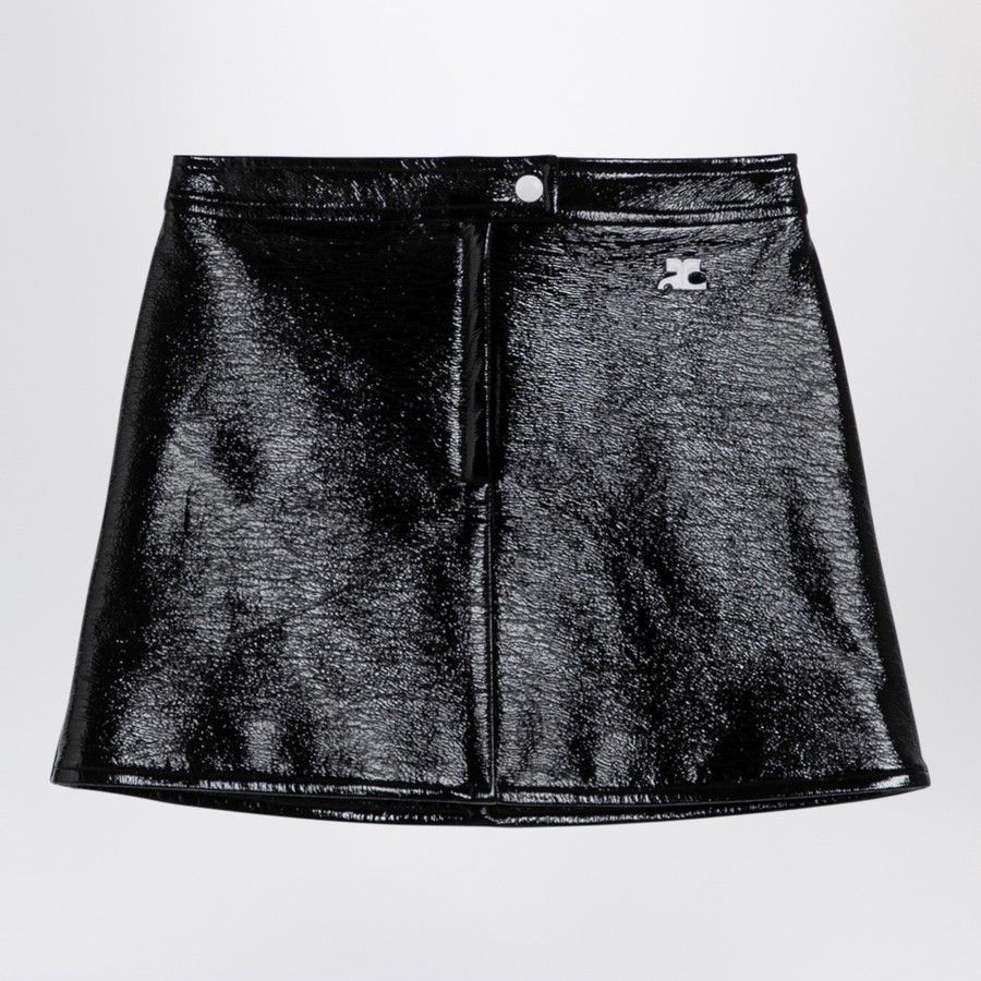 Courreges o1d2blof0824 Vinyl Reedition Mini Skirt in Black Size 27" / US 4 / IT 40 - 1 Thumbnail