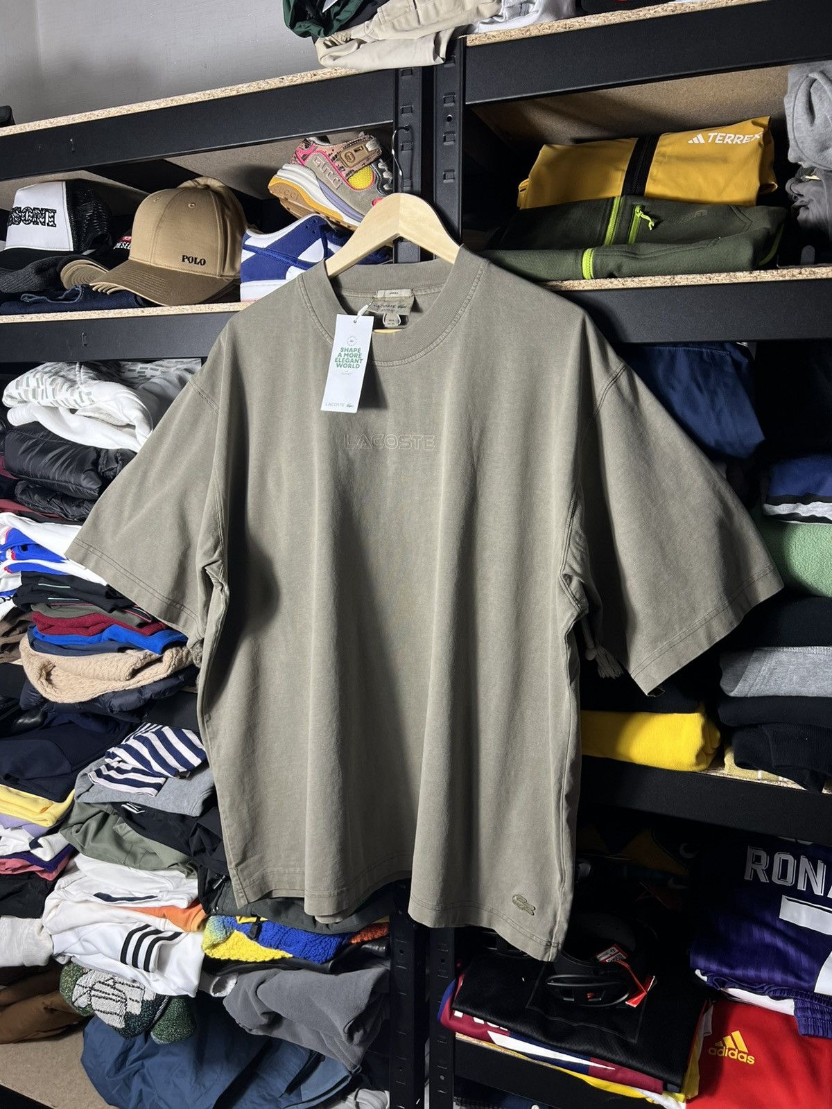 Lacoste Lacoste Loose Fit Embroidered Logo T‑Shirt Khaki Green Y2K Size US XL / EU 56 / 4 - 1 Thumbnail