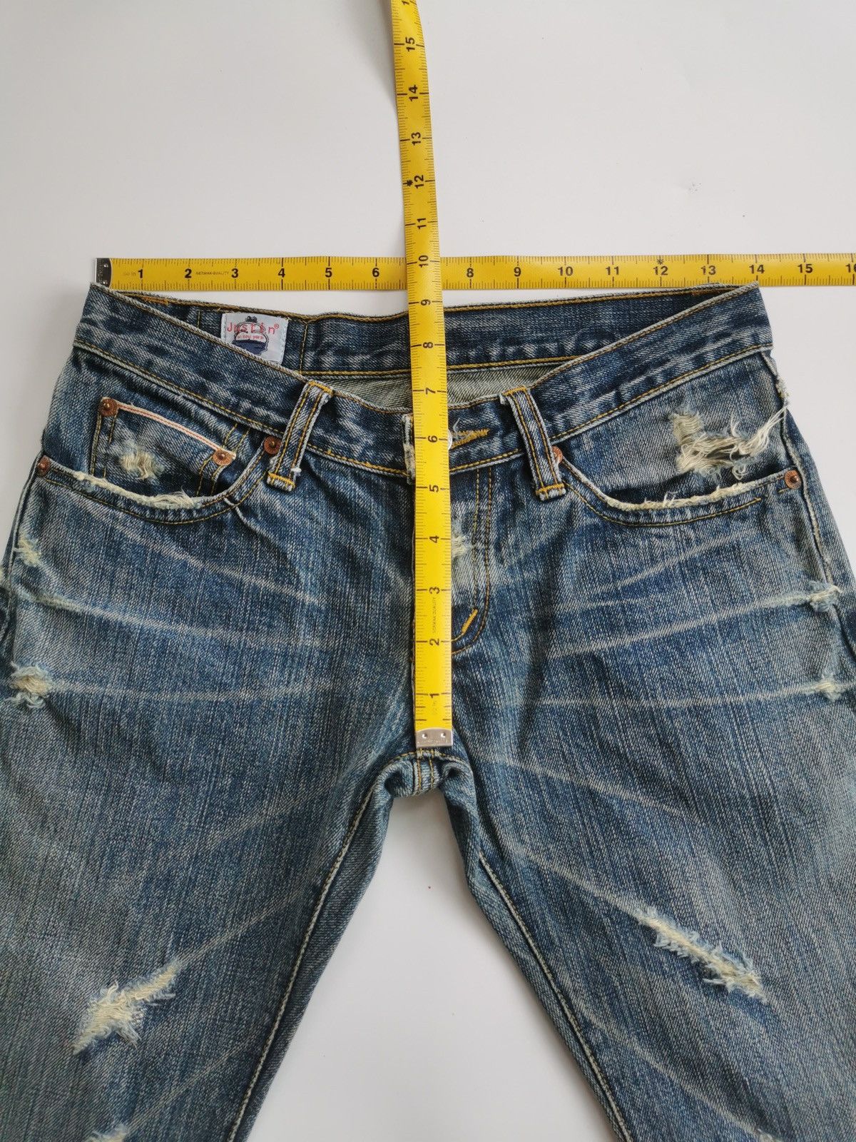 Japanese Brand Bootcut Selvedge Justin Brand Distressed Denim Jeans Size US 28 / EU 44 - 10 Thumbnail