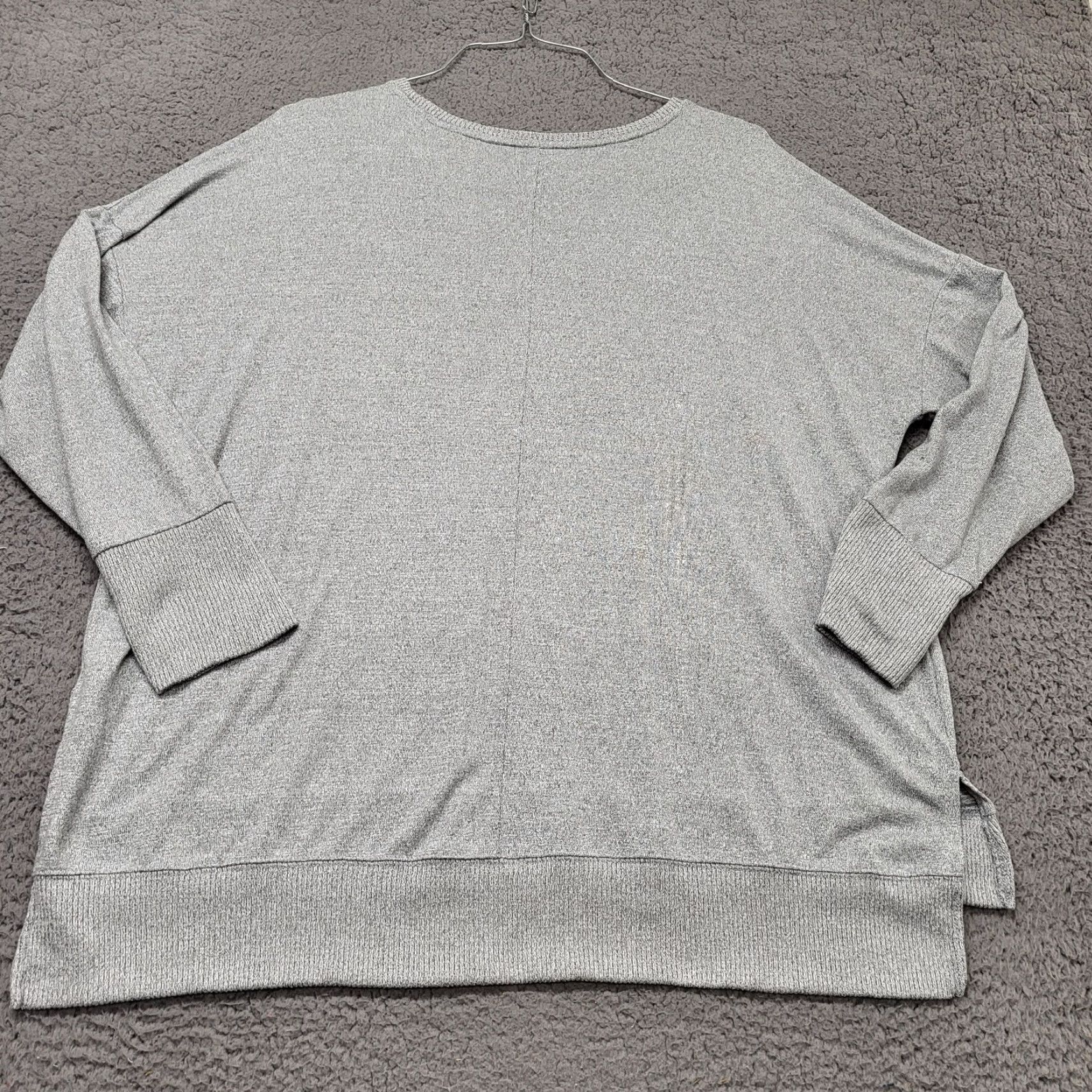 Vintage TIME & TRU Sweater Women's XXL/20 Long Sleeve Lightweight Gray Super Soft Pullover KnIT Raglan Sleeve Modern Casual Mens? Girls? Size XXL / US 16-18 / IT 52-54 - 4 Thumbnail