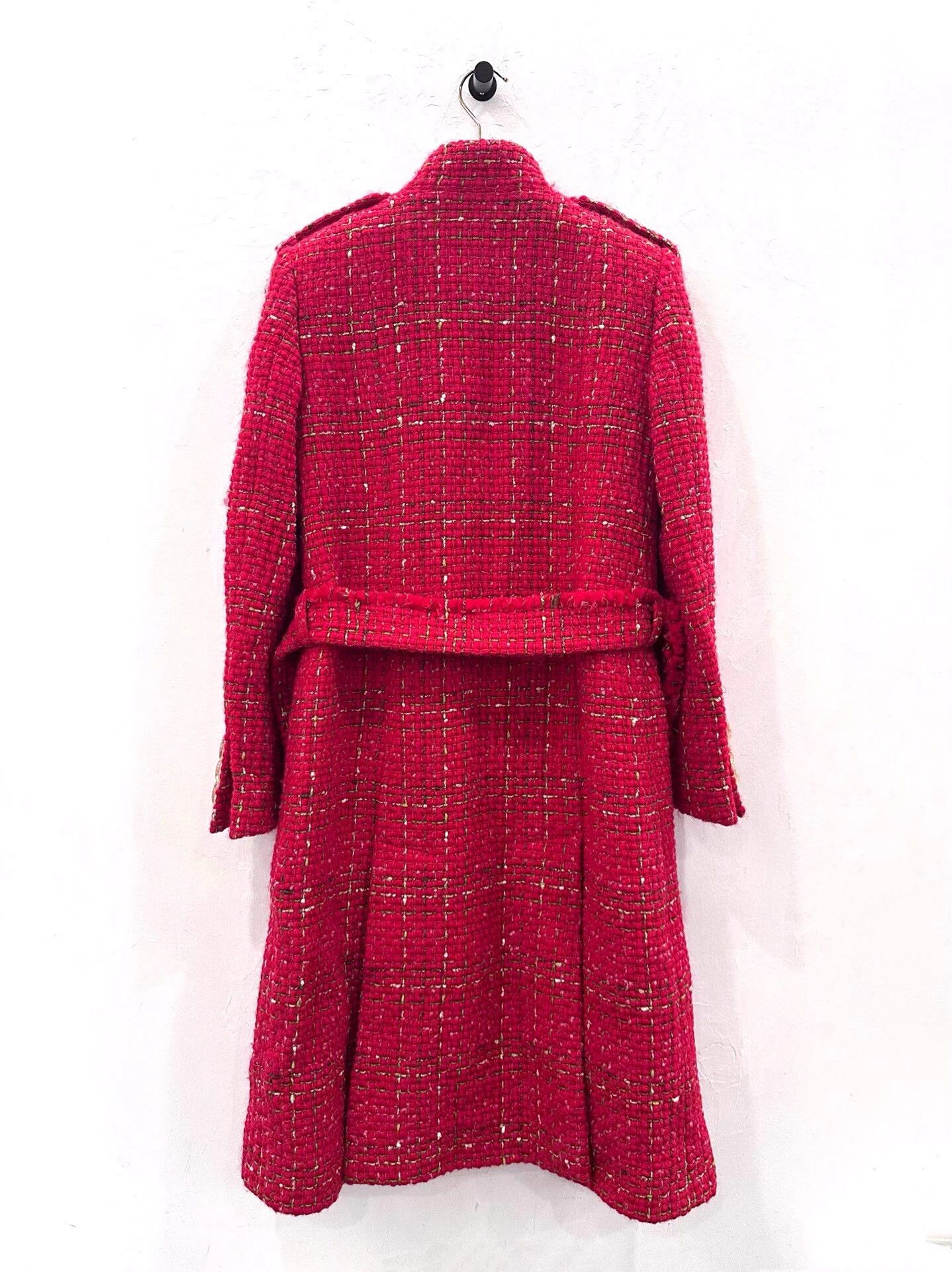 Chanel Chanel Metro Series Red Tweed Wool Overcoat GD Size 36 Size XS / US 0-2 / IT 36-38 - 3 Thumbnail