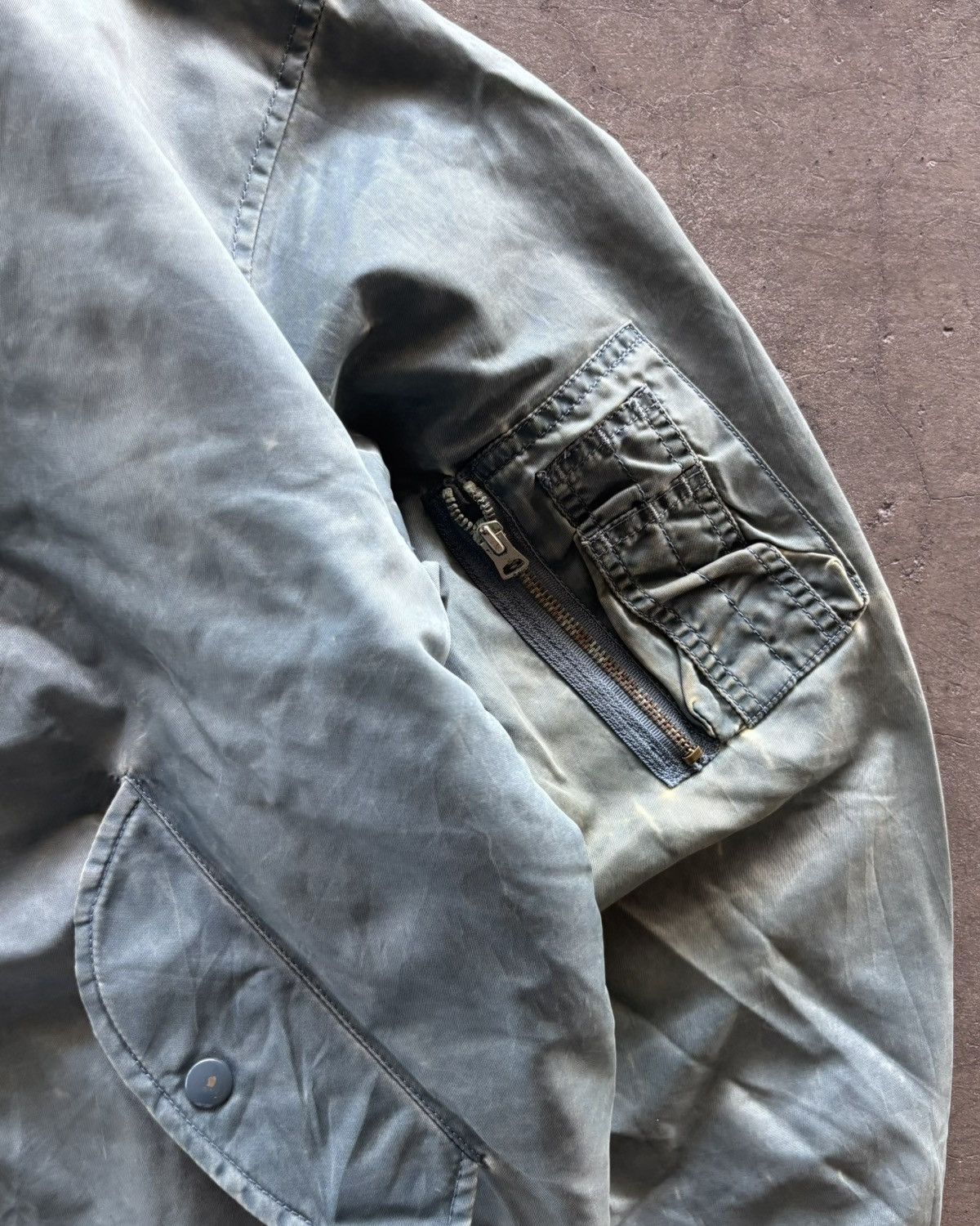 Alpha Industries 1990s Bomber Faded Grey Reversible Japan Jacket Size US L / EU 52-54 / 3 - 3 Thumbnail