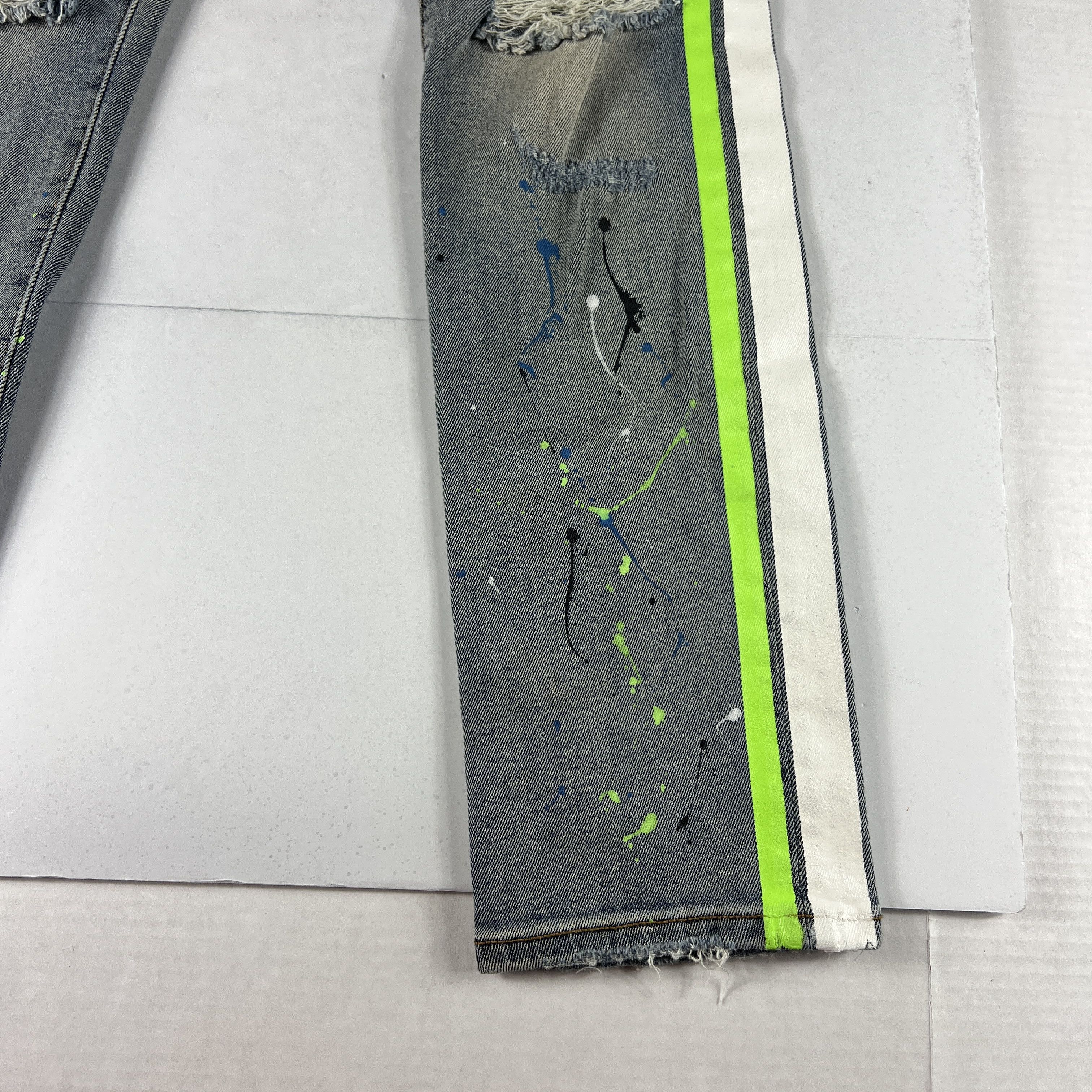 Cult Of Individuality Cult Of Individuality Jean Rocker Slim Paint Splatter Denim Size US 33 - 5 Thumbnail