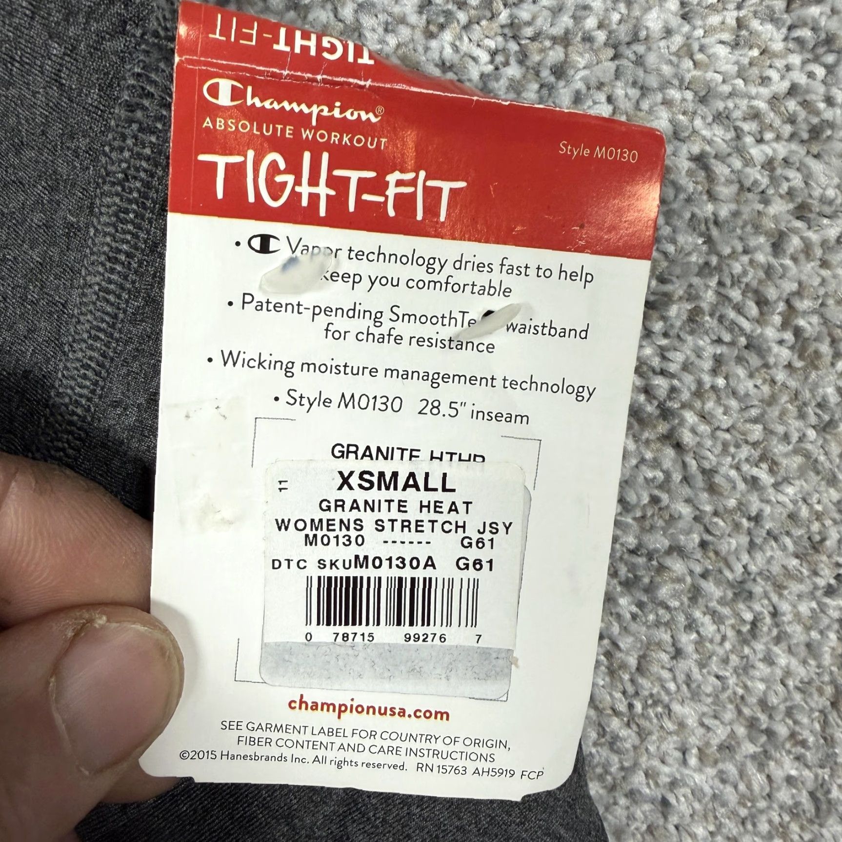 Champion Champion Leggings Women XS Gray Granite Heather Tight Fit Absolute Workout Activewear Slim Yoga Running Gym & Training Girls? Size 26" / US 2 / IT 38 - 7 Thumbnail
