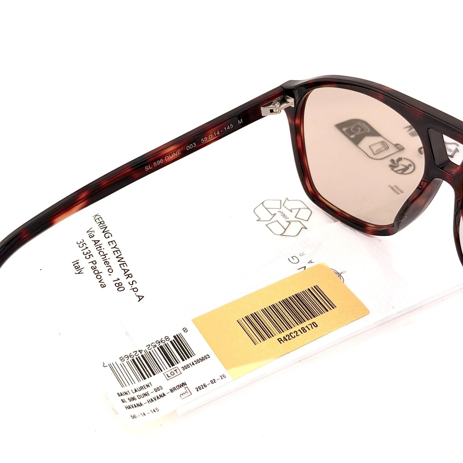 Saint Laurent Paris SAINT LAURENT DUNE SL 596 SL596 Aviator Sunglasses 003 Size ONE SIZE - 6 Thumbnail