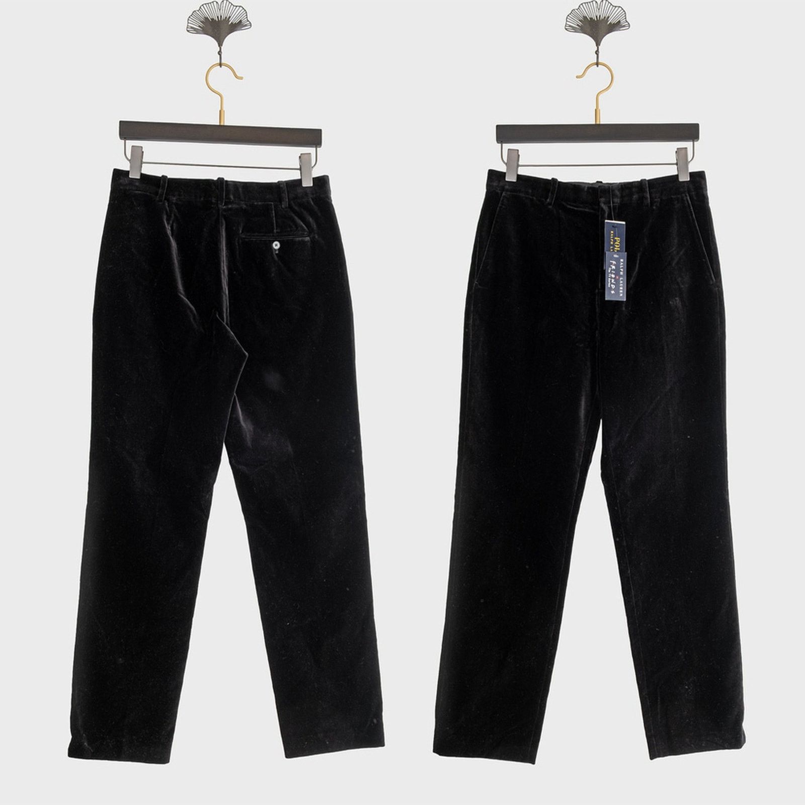 Polo Ralph Lauren POLO RALPH LAUREN X FRIENDS Velvet Straight Pant Black Sz 10 Size 32" / US 10 / IT 46 - 3 Thumbnail