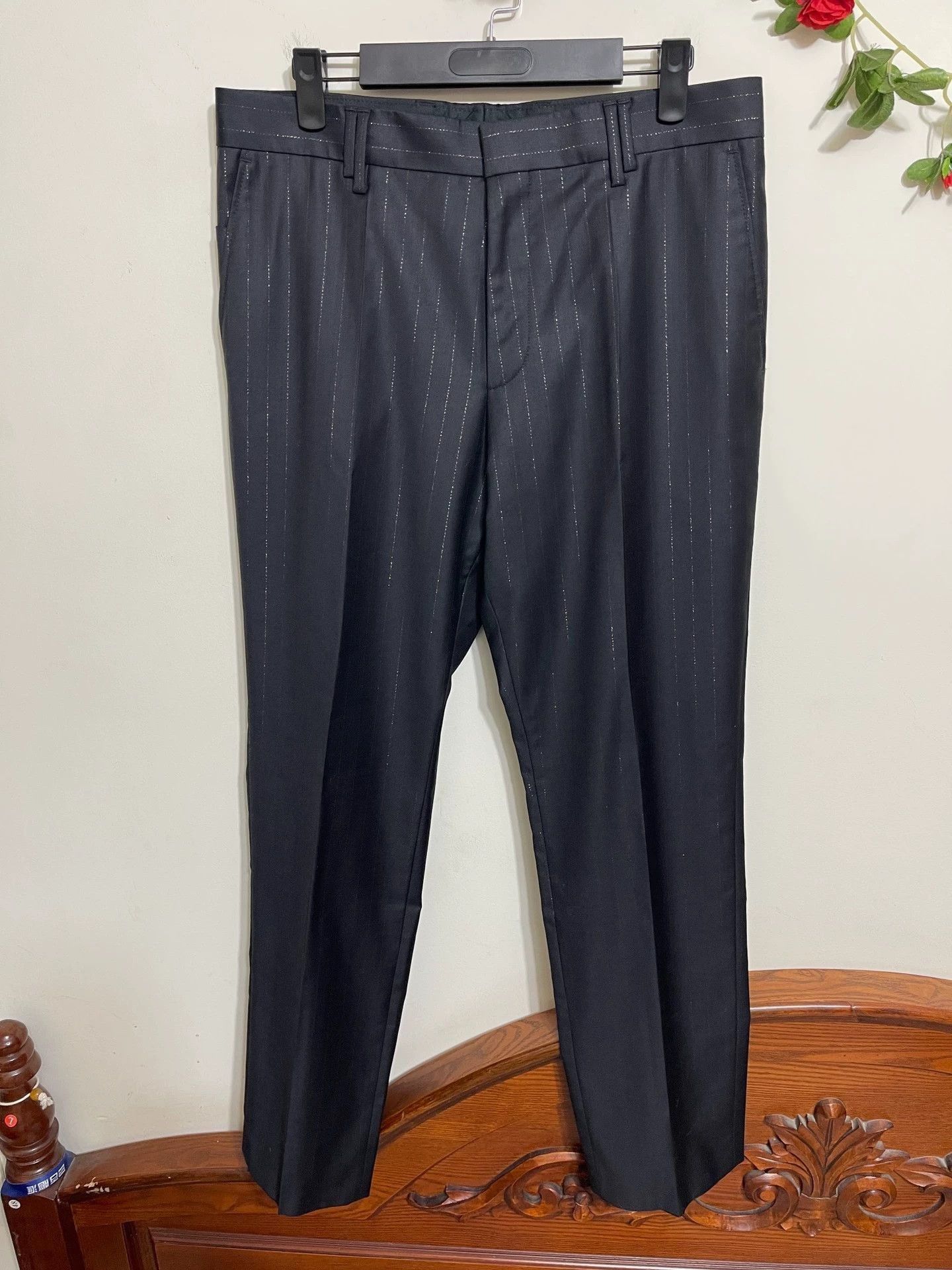 Hugo Boss Black Pinstripe Formal Suit Jacket Size US M / EU 48-50 / 2 - 3 Thumbnail