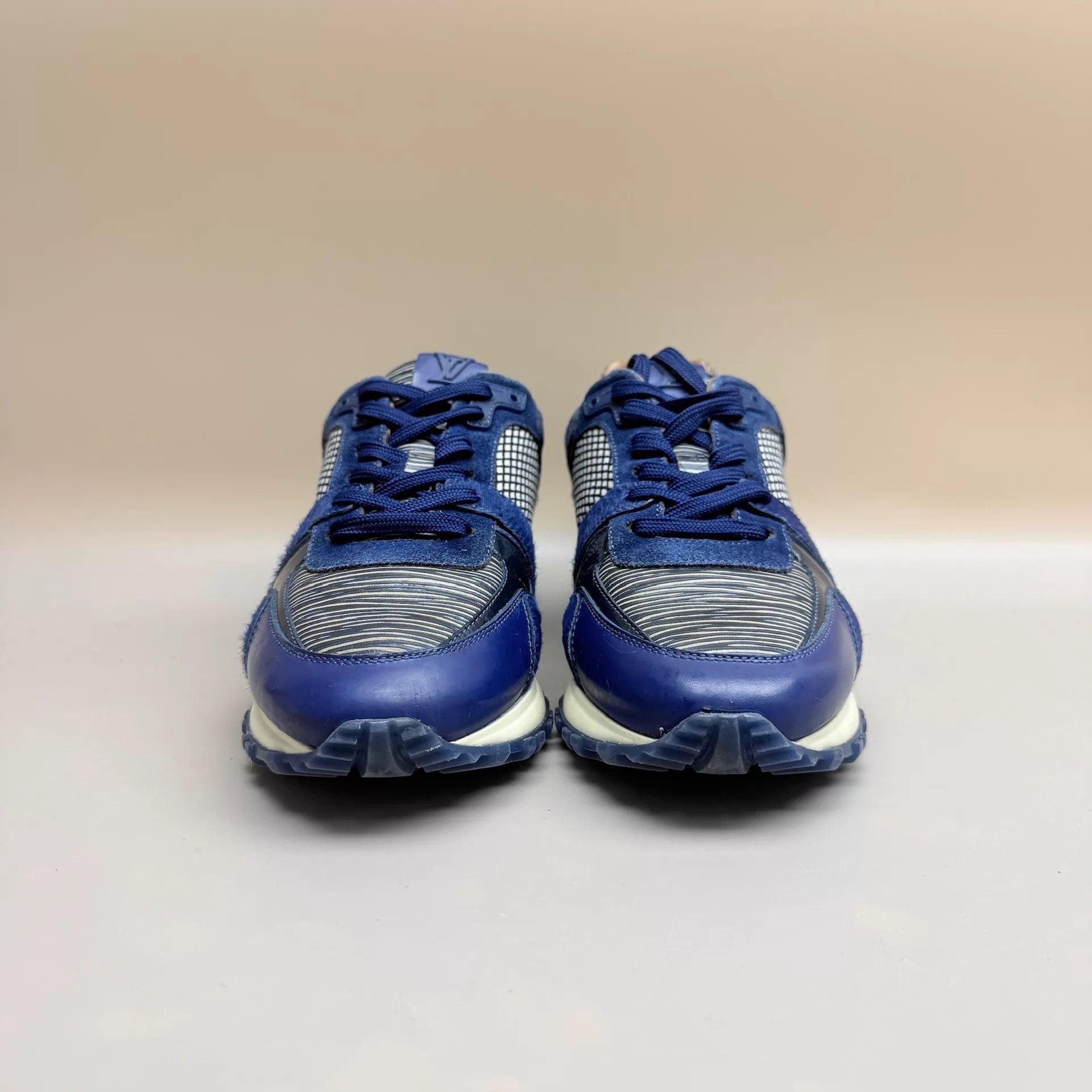 Louis Vuitton LV Run Away Black Blue Stripe Sneaker 35.5 99New Size US 5 / IT 35 - 2 Thumbnail