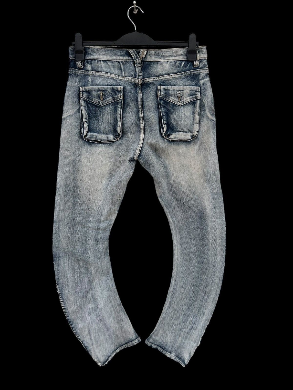 Vintage Vintage PPFM Acid Washed Curved Leg Denim Jeans Size US 31 - 15 Thumbnail
