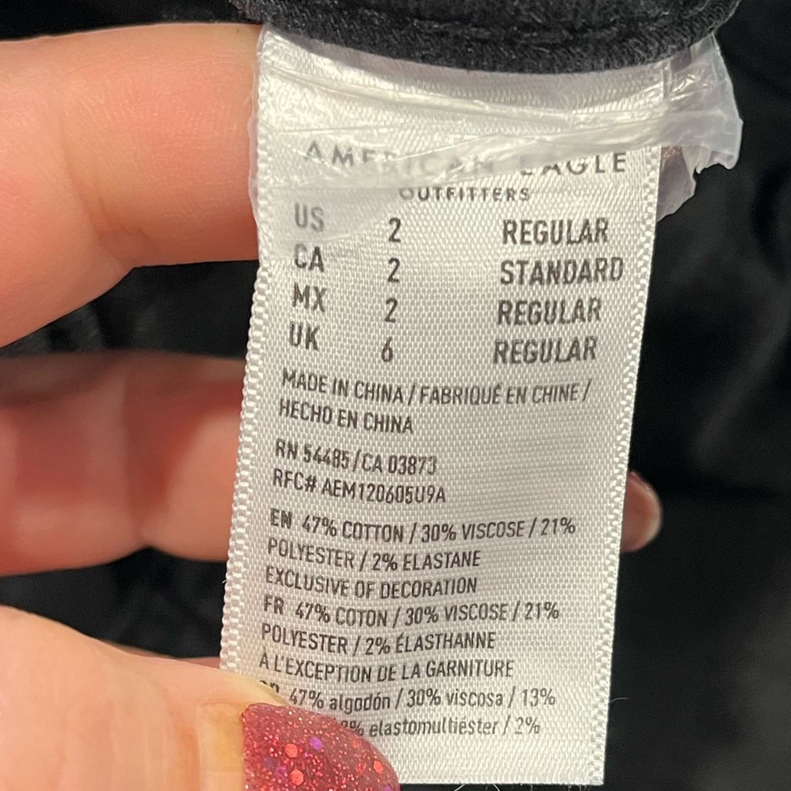 American Eagle Outfitters American Eagle Skinny Jeans High Rise Next Level Black 2 Size 26" / US 2 / IT 38 - 8 Thumbnail