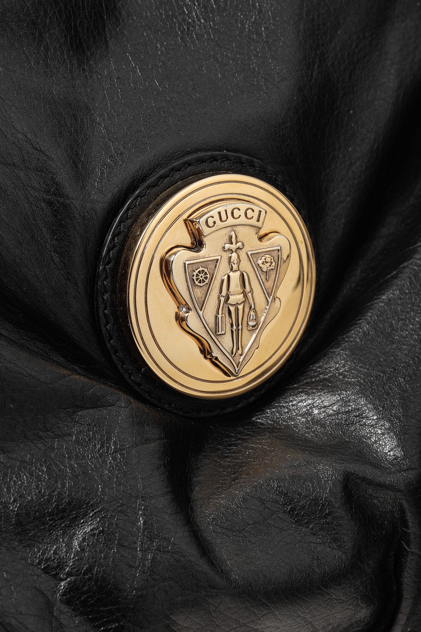 Gucci Gucci Medium Hysteria Black Leather Hobo Bag Size ONE SIZE - 8 Thumbnail