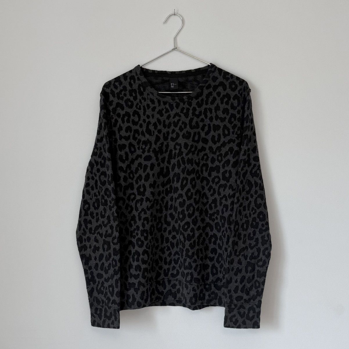 Vintage Vtg Black Leopard Print Knit Long Sleeve Shirt ERD Grunge Size US M / EU 48-50 / 2 - 2 Thumbnail