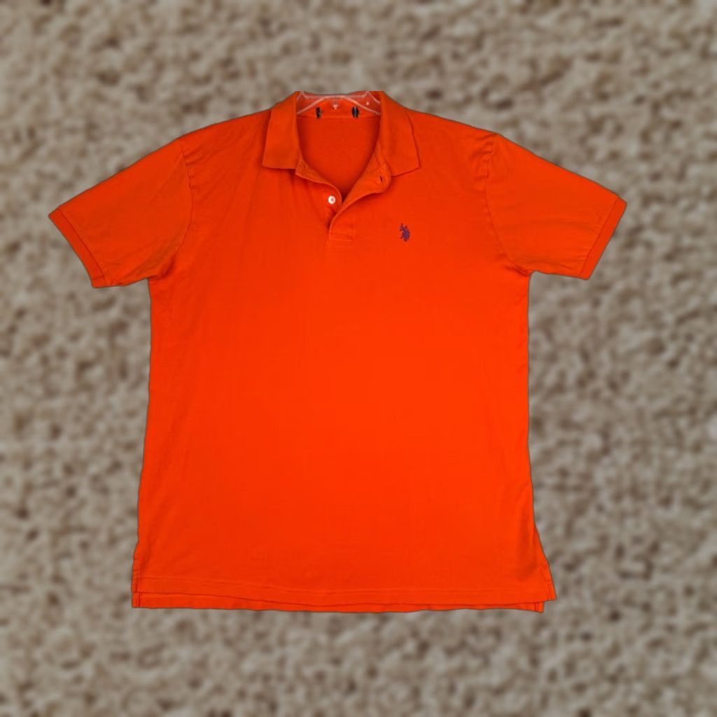 Polo Ralph Lauren Shirt Men Extra Large Orange 100% Pima Cotton Golfer