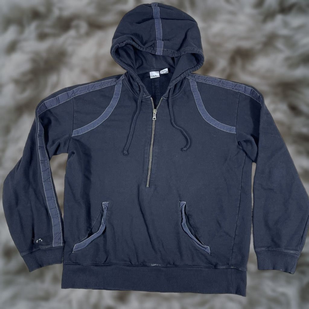 Armani Exchange AX Armani Exchange Hoodie Sweatshirt Women's L Black 1/2 Zip Pullover Y2K Size L / US 10 / IT 46 - 1 Thumbnail