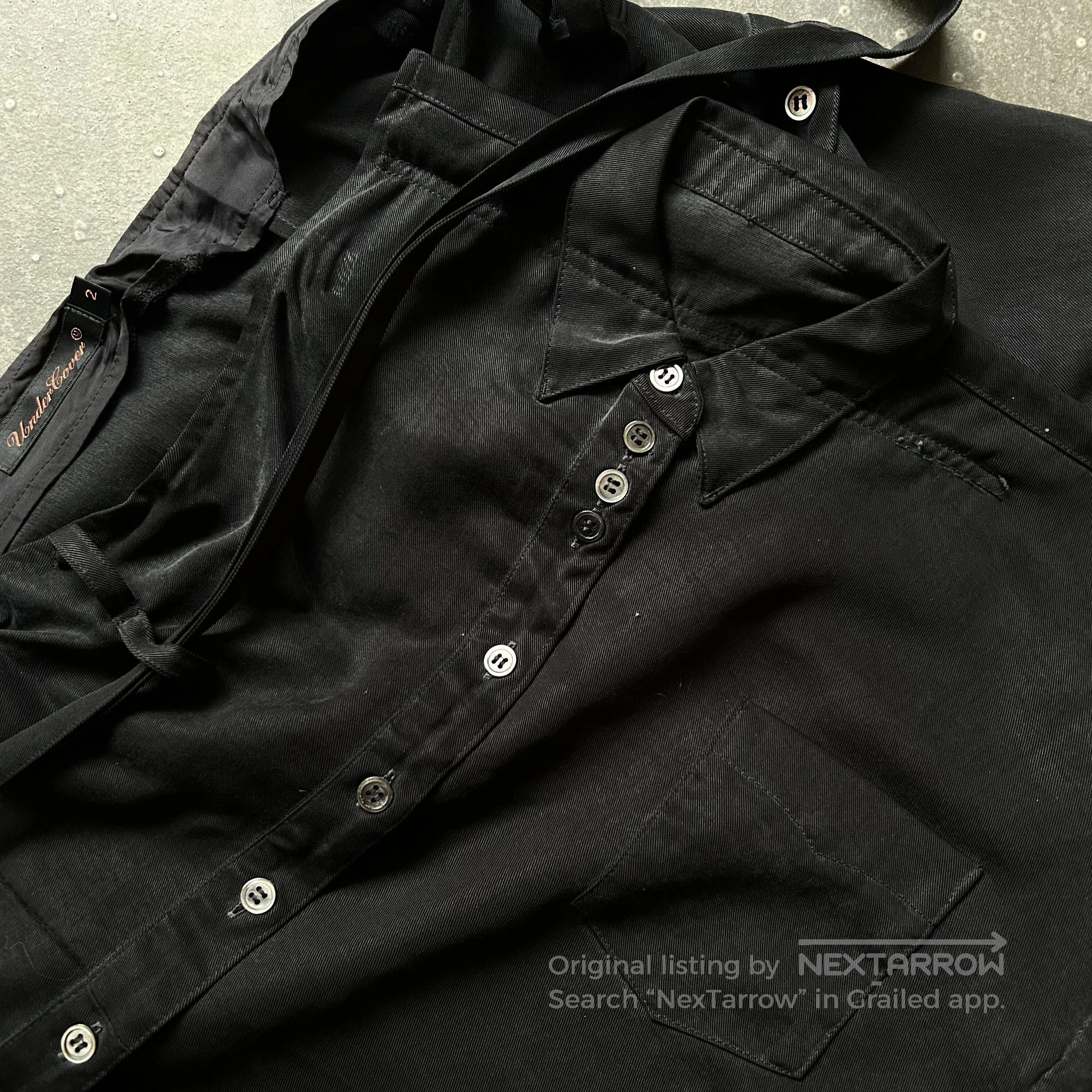 Undercover black deconstructed tie skirt. Size 33" - 2 Thumbnail