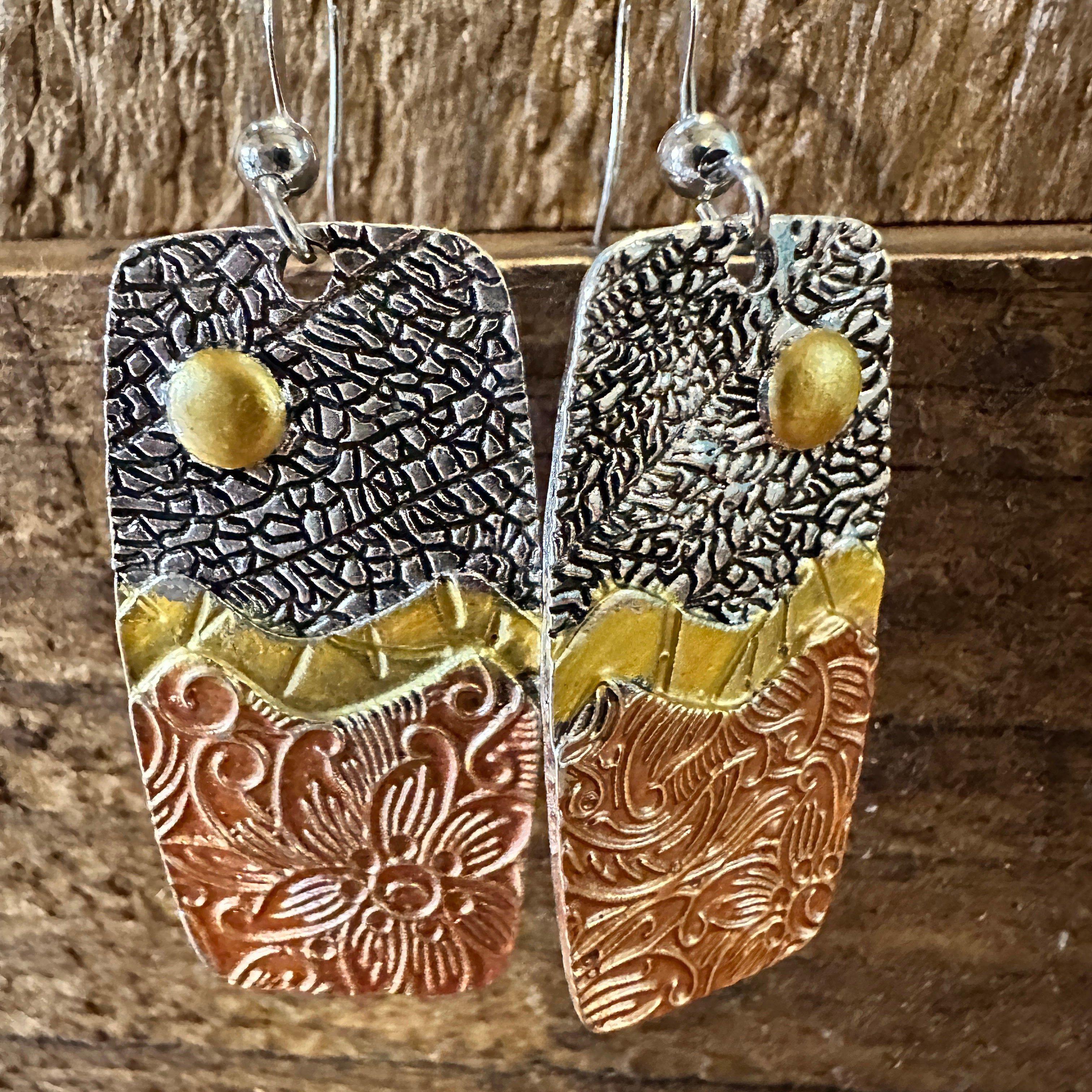 Other Handmade Bohemian Hippie Copper Dangle Earring, Retro Ethnic Size ONE SIZE - 3 Thumbnail