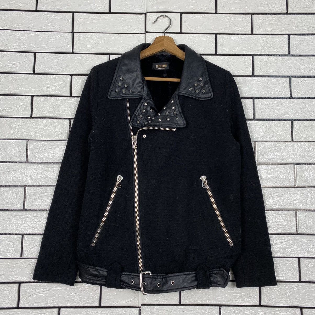 Japanese Brand Vintage Biker Jacket Double Collar Blanket Tres Bien Size US M / EU 48-50 / 2 - 2 Thumbnail