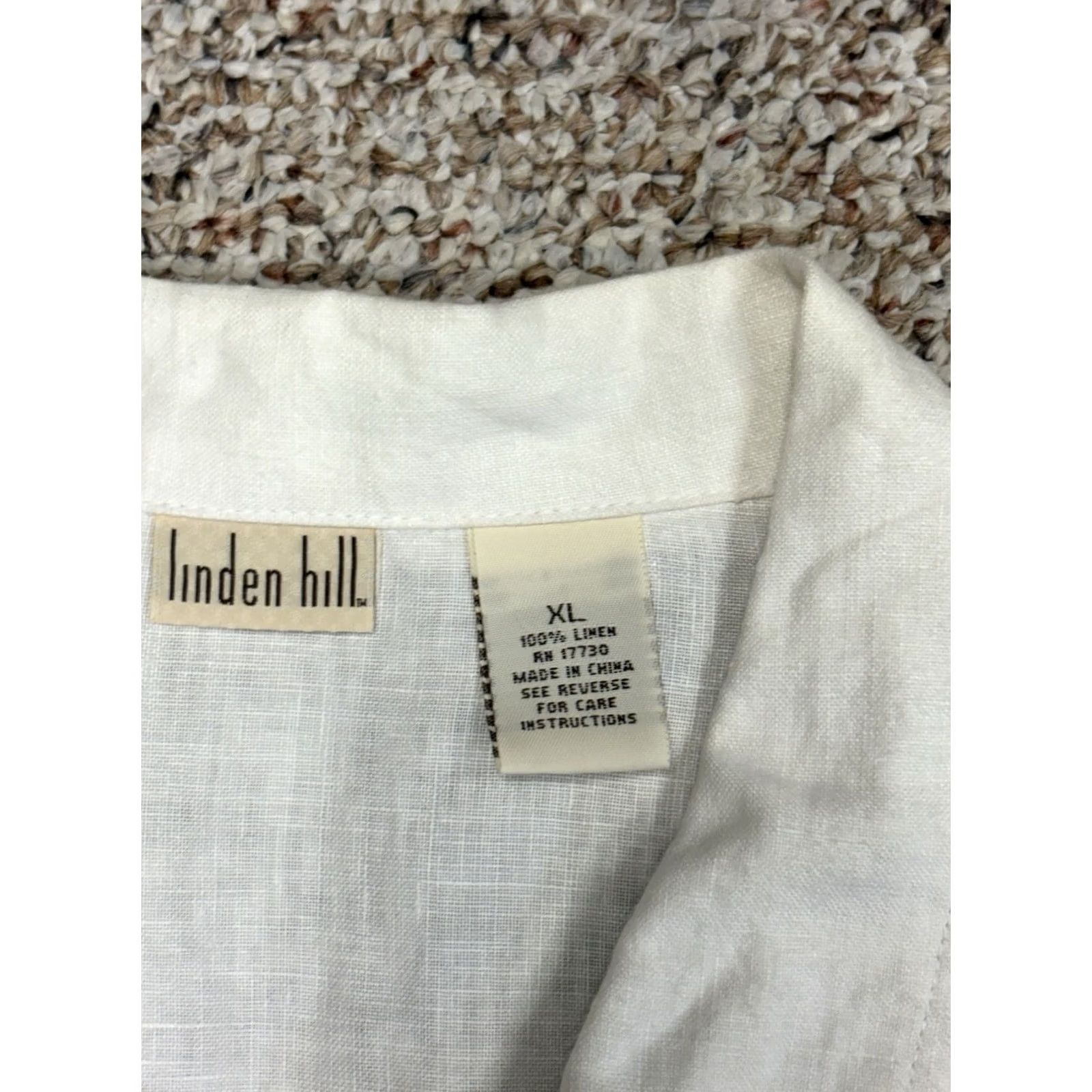 Vintage VINTAGE Linden Hill 100% Linen Women's XL White Button Up w/ Brooch Flower NWT Jacket Womens 90s Retro Y2K Size XL / US 12-14 / IT 48-50 - 6 Thumbnail
