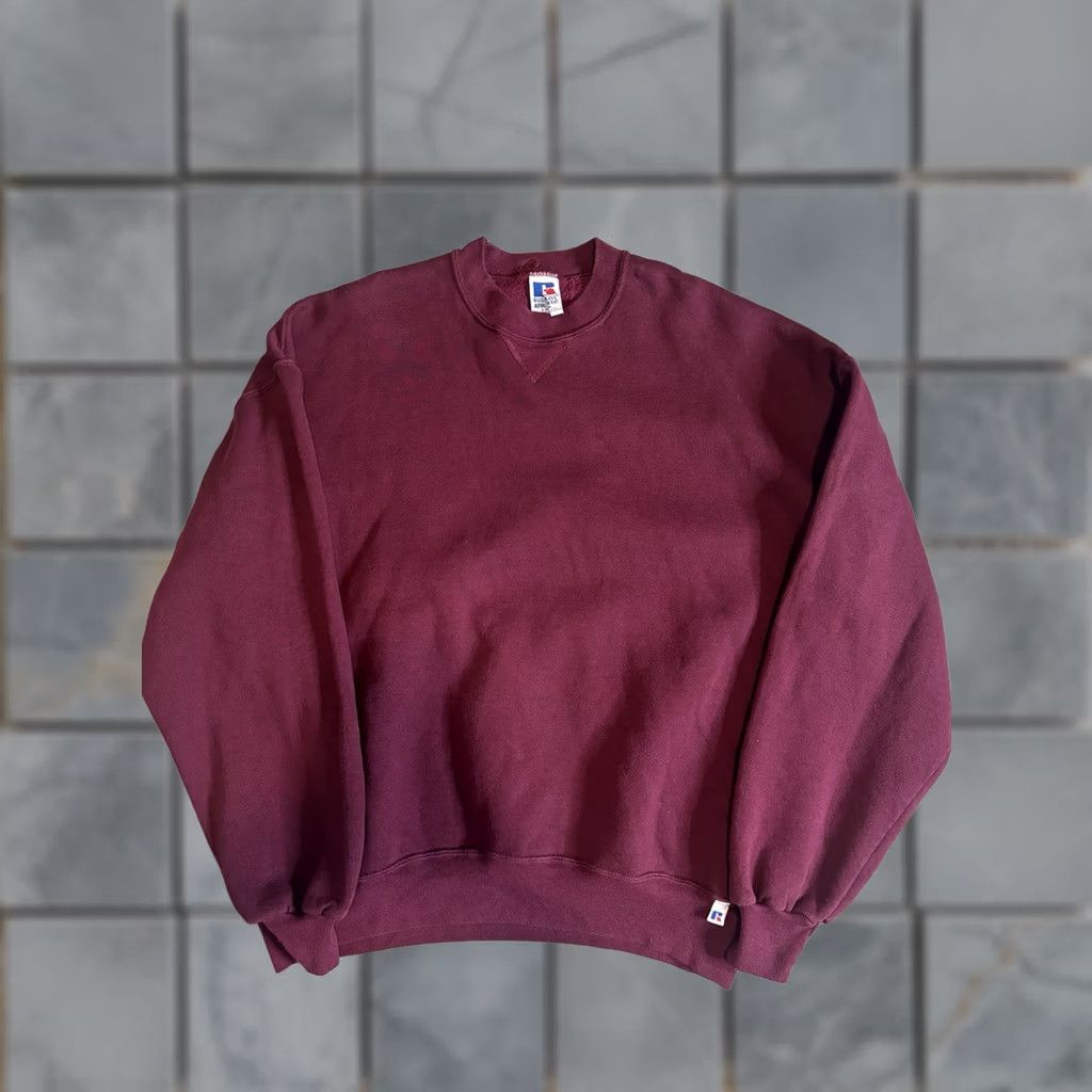 Russell Athletic VINTAGE Russell Athletic Crew Sweater Pullover Mens 2XL Maroon Red USA Made 90s Sports Shirt Hoodie? Size US XXL / EU 58 / 5 - 1 Thumbnail