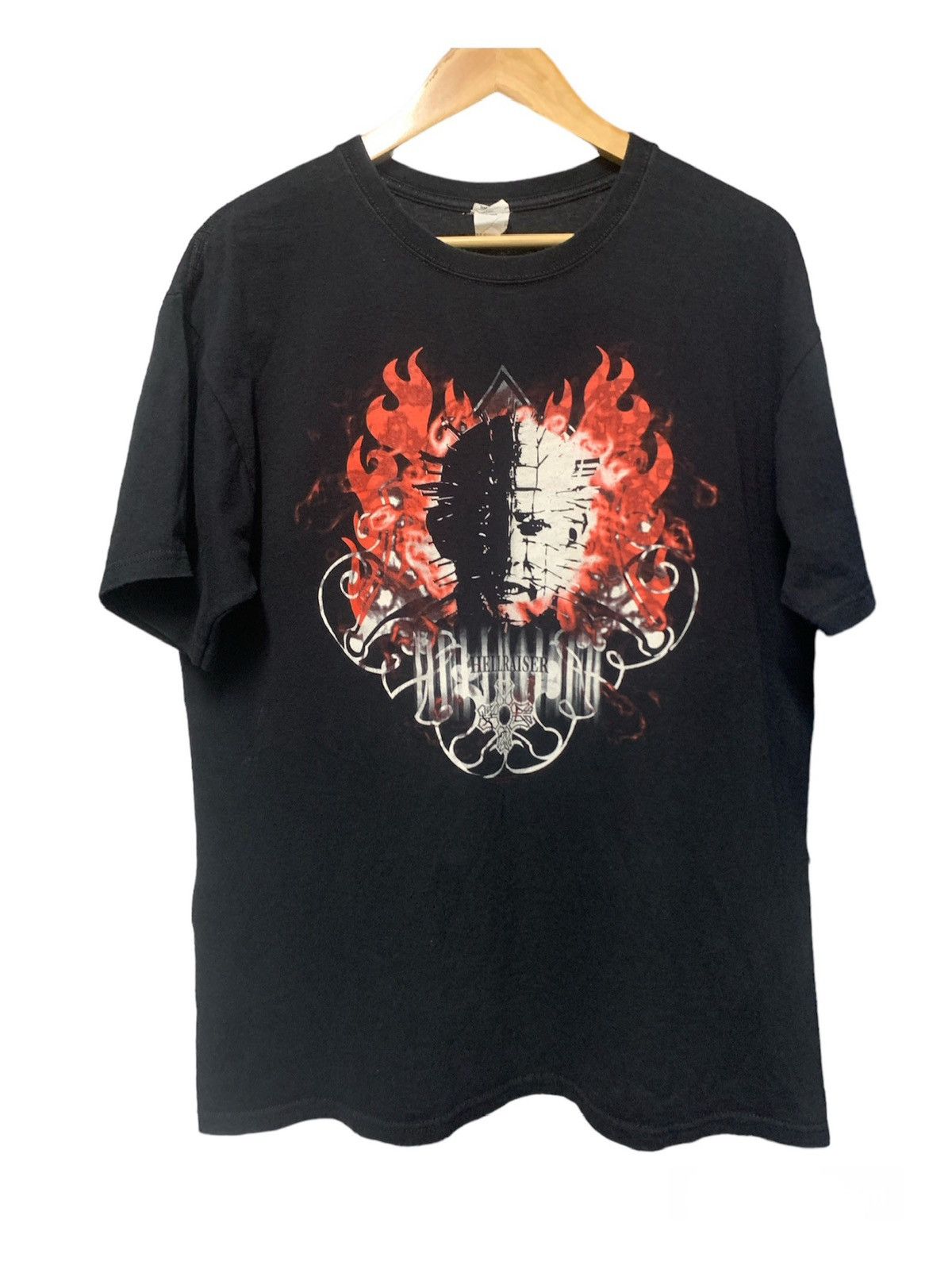 image of Expert Horror x Movie Vintage 2000S Hellraiser Pinhead Movie Promo T-Shirt in Black (Size Large)