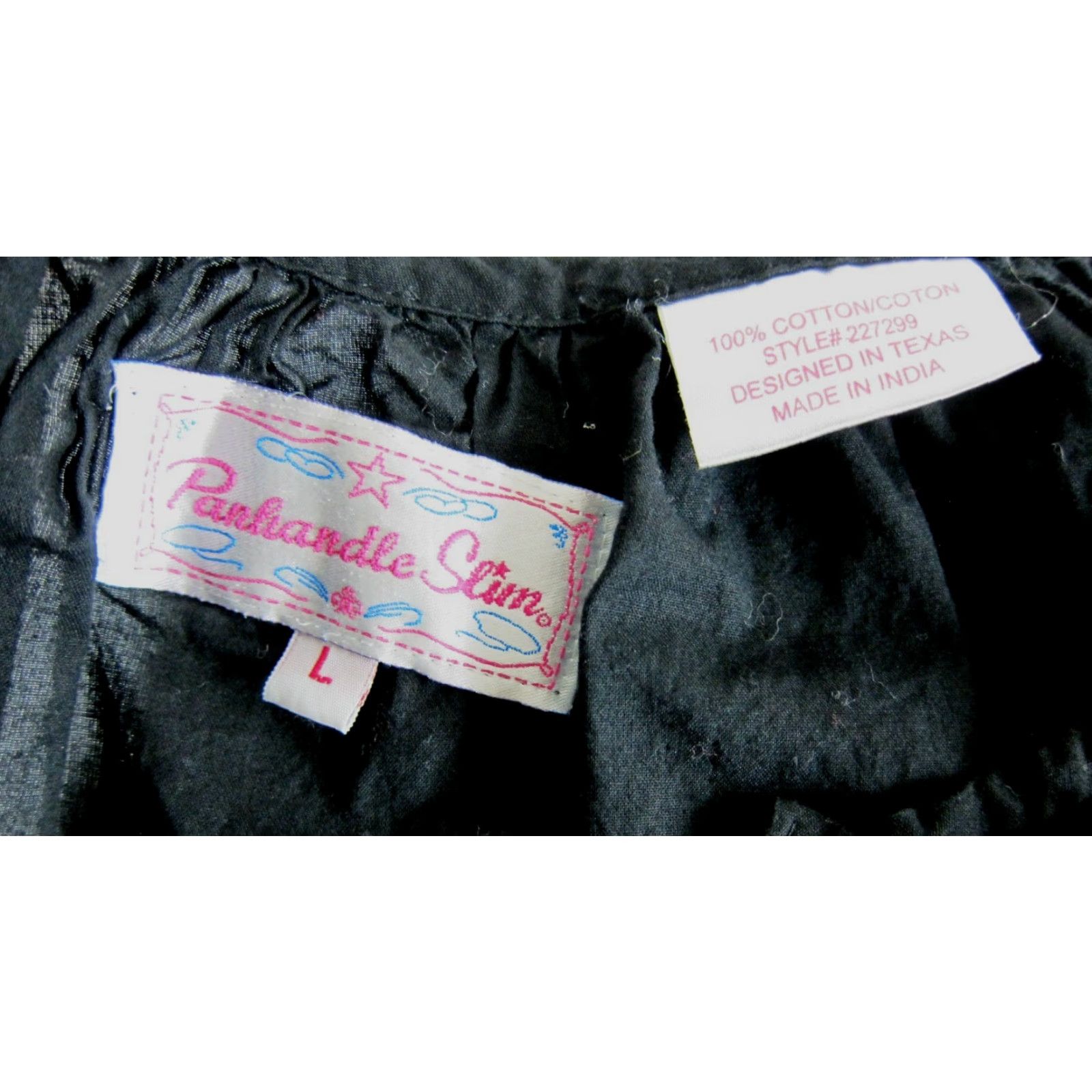Vintage Panhandle Slim Blouse 100% Cotton Black Embroidered Floral Long Sleeve Peasant Blouse L Womens Size L / US 10 / IT 46 - 4 Thumbnail