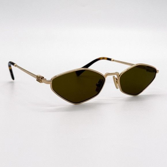 Miu Miu NEW MIU MIU MU56ZS 5AK09Z GEOMETRIC SMU 56Z 5AK09Z GOLD MU 5 Size ONE SIZE - 5 Thumbnail