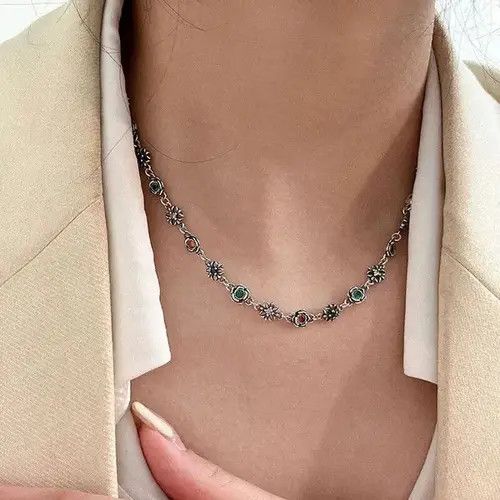 Jewelry Zirconia Flower Necklaces Size ONE SIZE - 2 Thumbnail