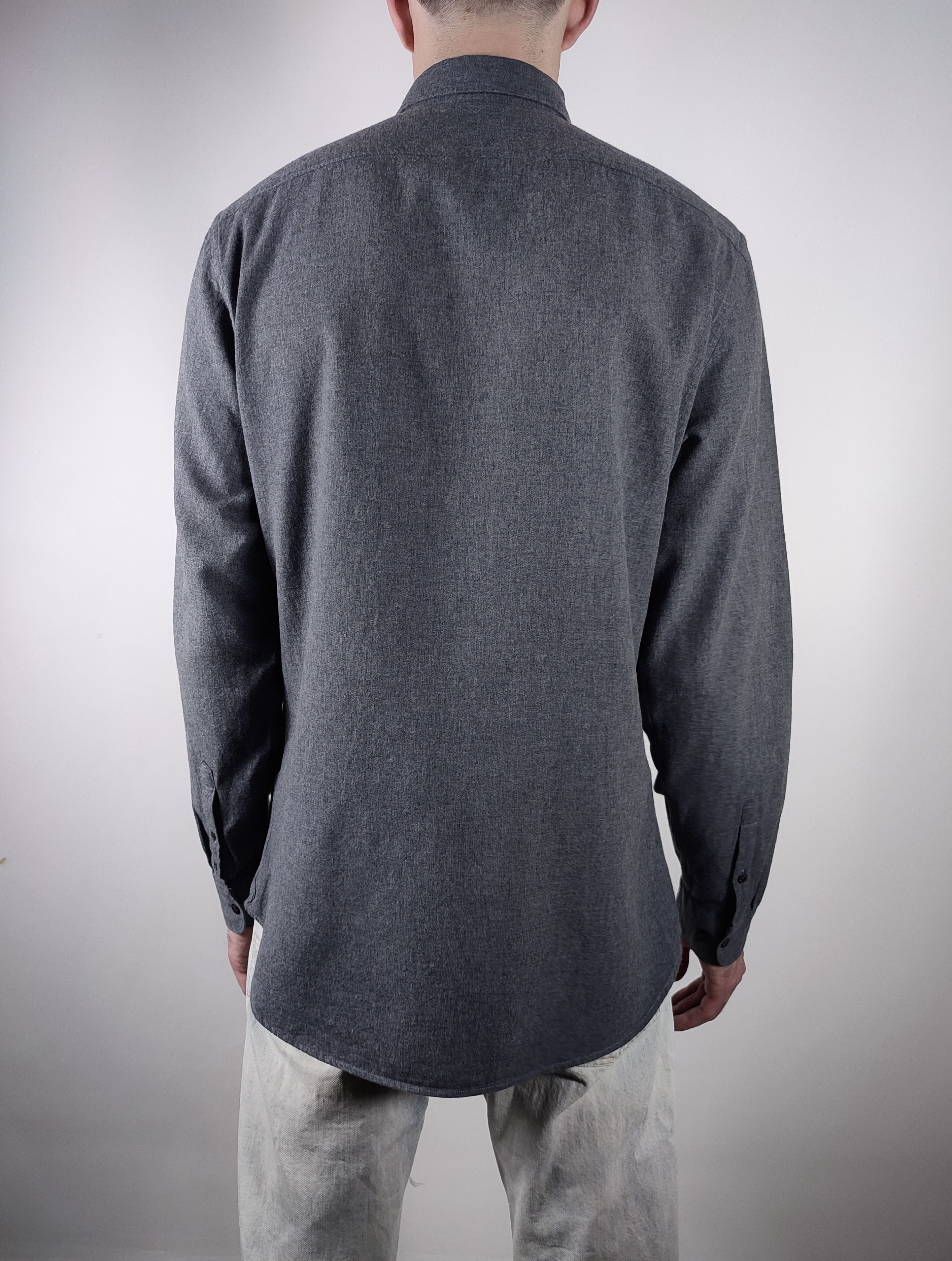 Hope Hope Flannel Narrow Fit Grey Long Sleeve Shirt Size US XL / EU 56 / 4 - 5 Thumbnail