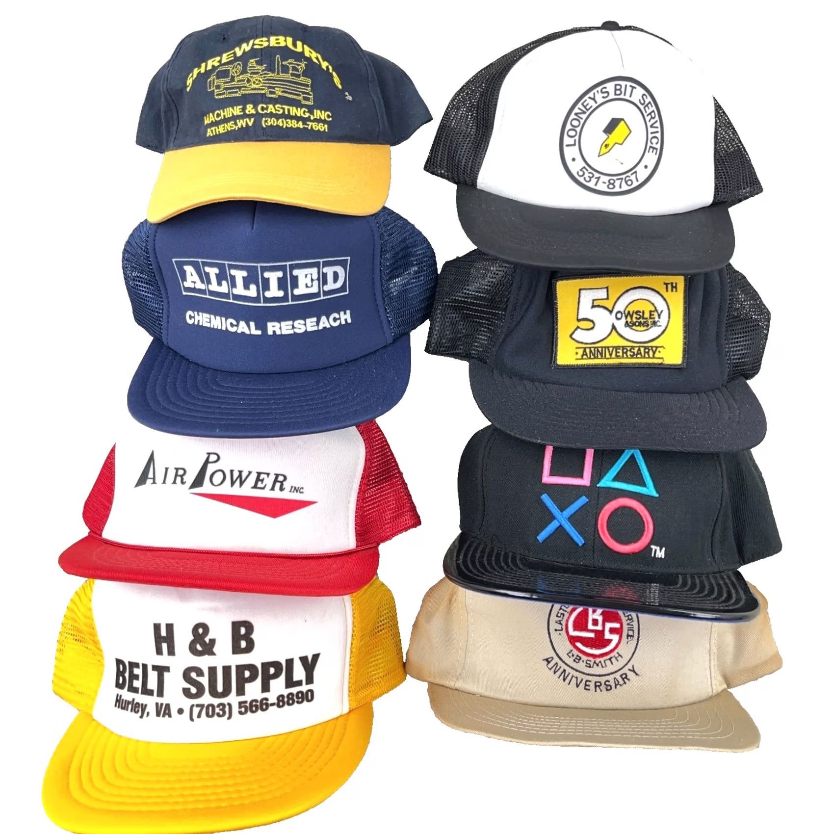Roper VINTAGE Trucker Hat Snapback Cap 80s 90s USA Advertising Patch Logos Rope Lot M8 Size ONE SIZE - 2 Thumbnail