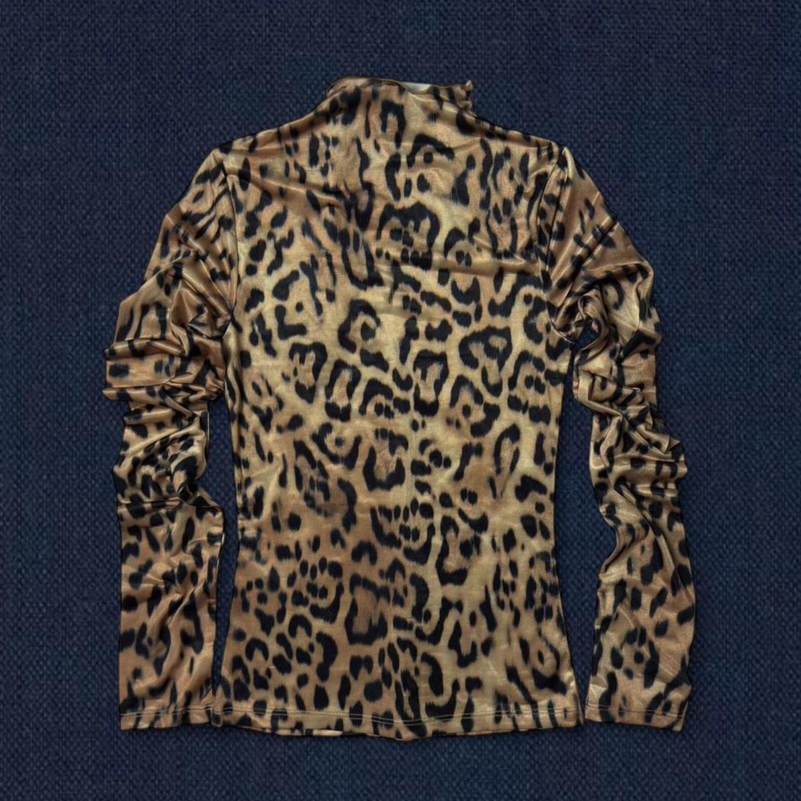 H&M h&m leopard print satin long sleeve top y2k Size XS / US 0-2 / IT 36-38 - 2 Thumbnail