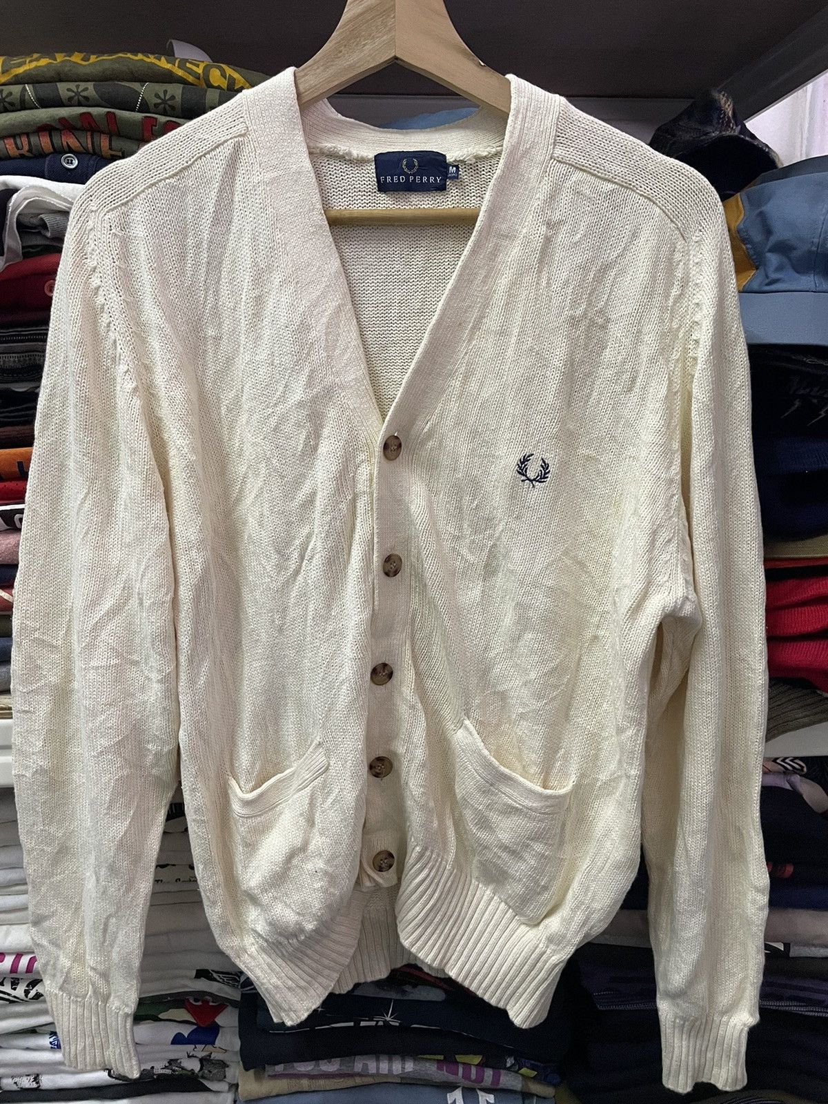 Fred Perry Vintage Fred Perry Cardigan Knitwear Size US M / EU 48-50 / 2 - 2 Thumbnail