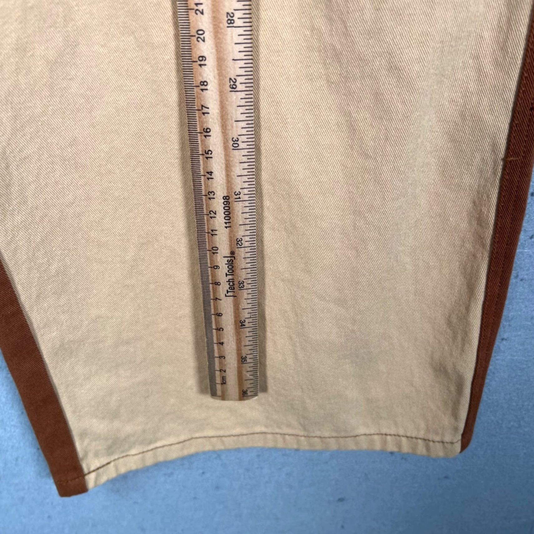 Vintage Le Lis Pants Womens Two-Tone High-Waist Wide Leg M Beige 26in Inseam 28in Cotton Polyester Vintage: No Size 32" / US 10 / IT 46 - 6 Thumbnail