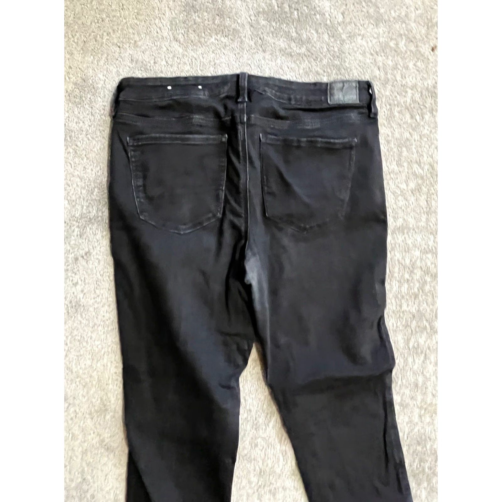 American Eagle Outfitters AMERICAN EAGLE Black Super Stretch Denim Jegging Pants Womens Size 14 Distressed Regular Size 36" / US 14 / IT 50 - 2 Thumbnail