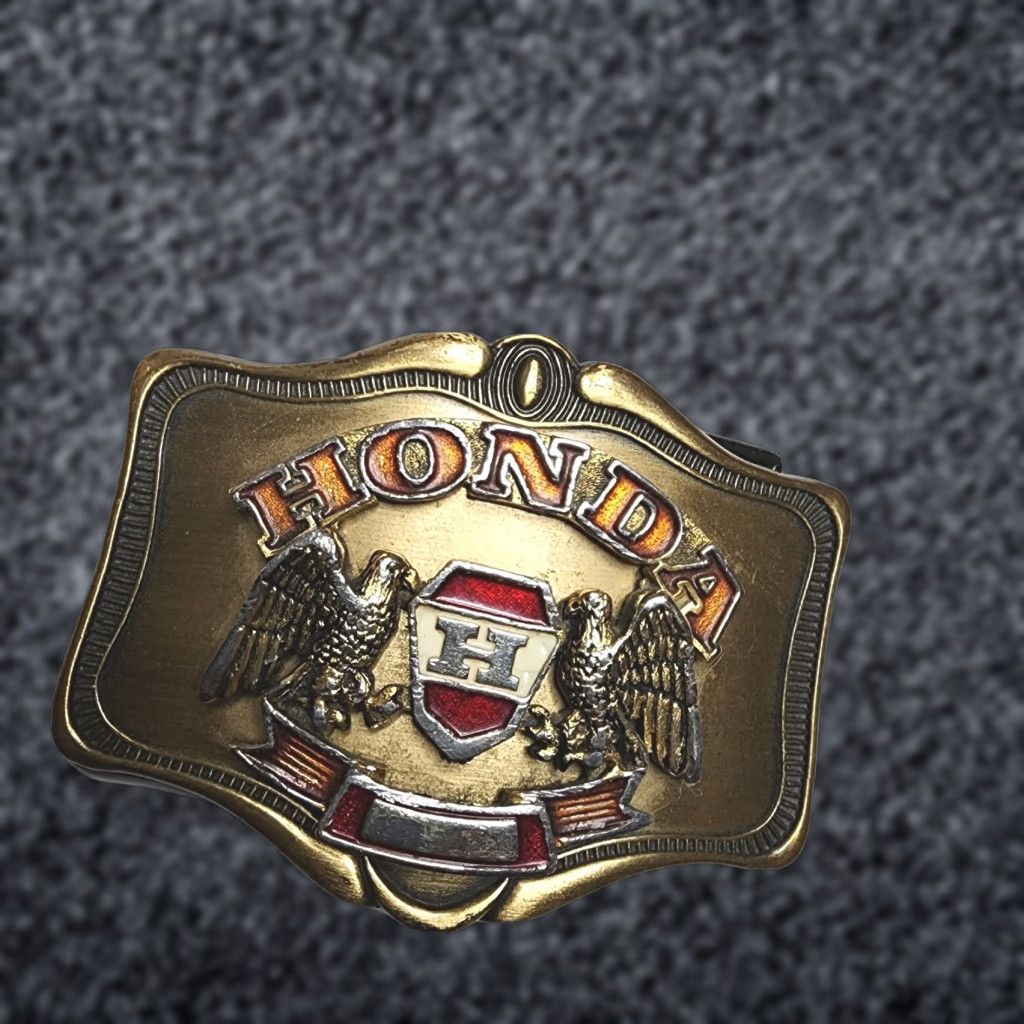Honda VINTAGE Honda Goldwing Eagle Belt Buckle 1978 Solid Brass Motorcycle Bronze Mens Size ONE SIZE - 1 Thumbnail