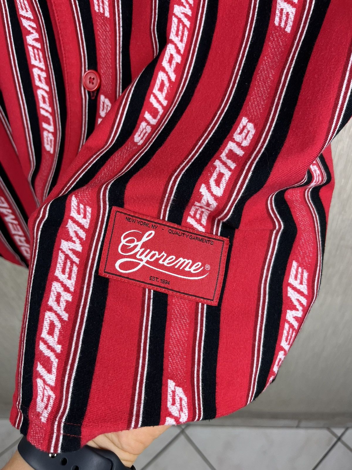 Supreme Supreme jacquard logo baseball jersey knit shirt button up Size US M / EU 48-50 / 2 - 9 Thumbnail