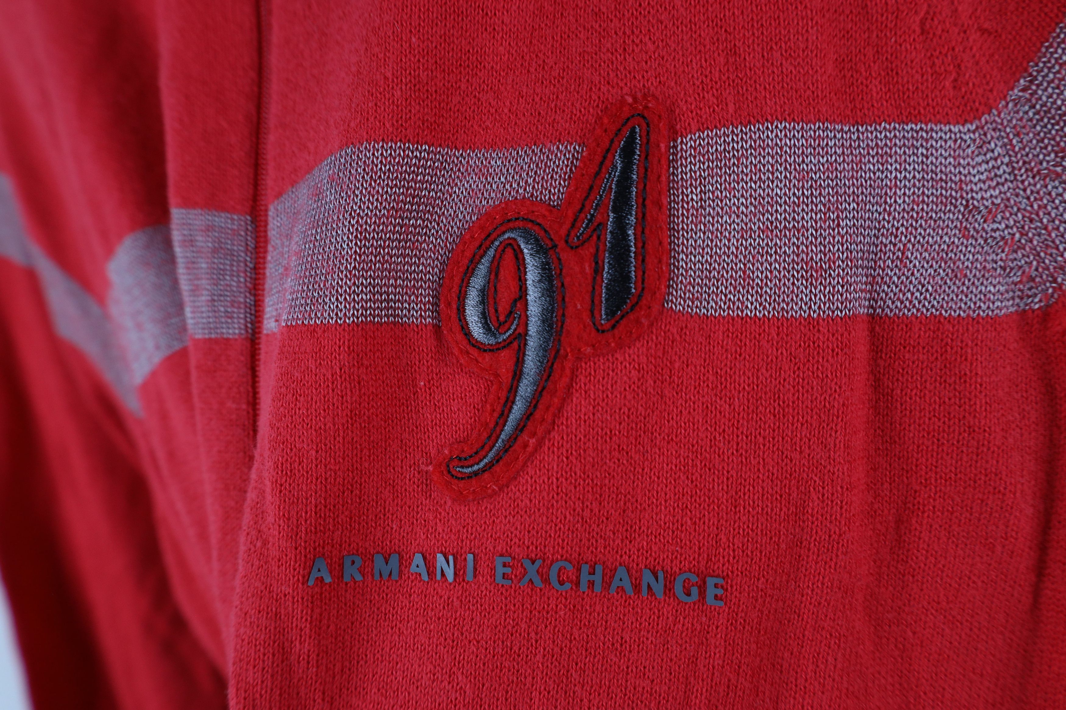 Armani Exchange × Vintage Armani Exchange Lightweight Knit Full Zip Sweater Jacket Red Size US XS / EU 42 / 0 - 4 Thumbnail