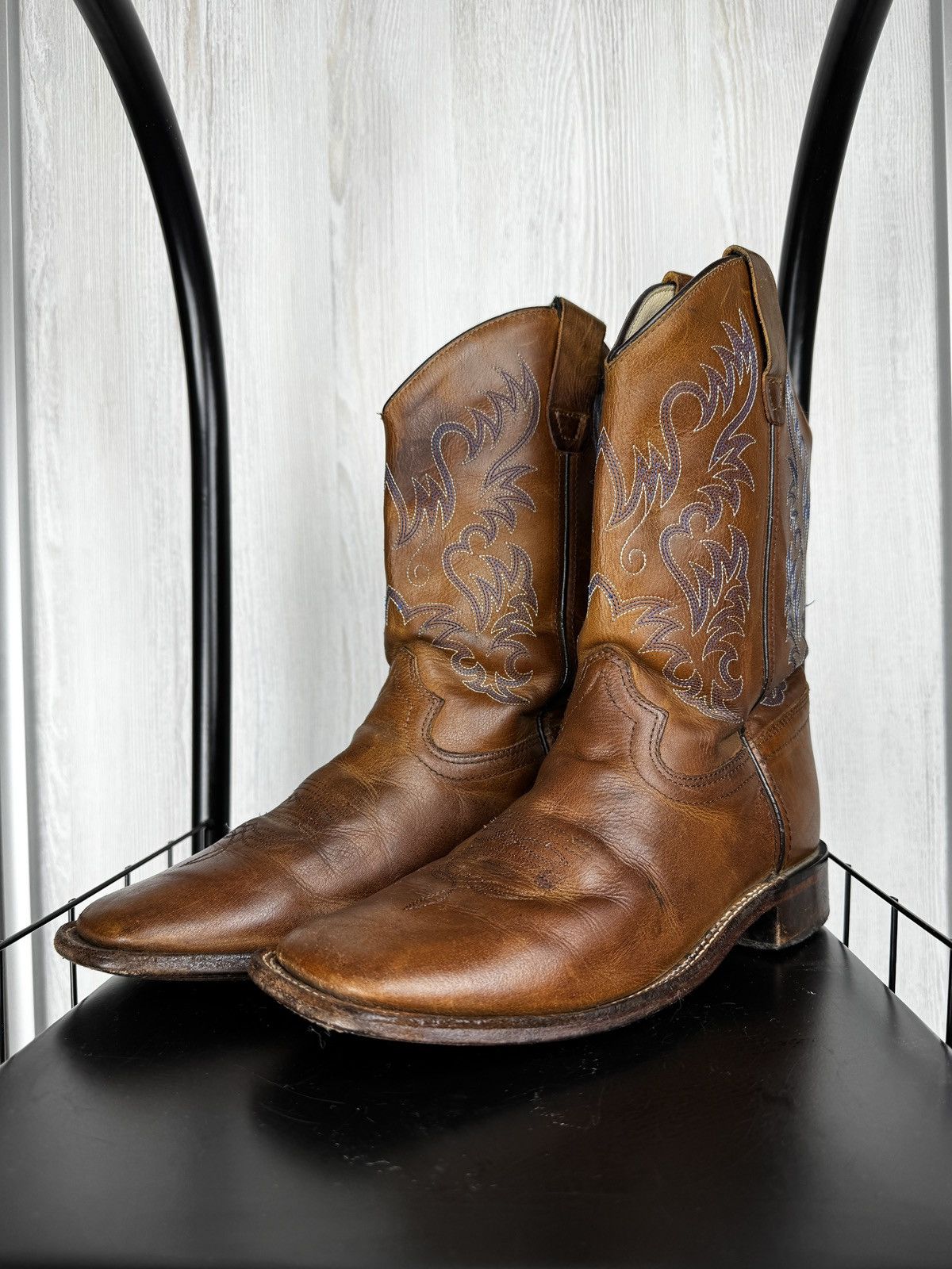 Cowboy Equipment Tin Star Boots Cowboy Western Texas Leather shoes size 6.5D Size US 6.5 / EU 39-40 - 7 Thumbnail